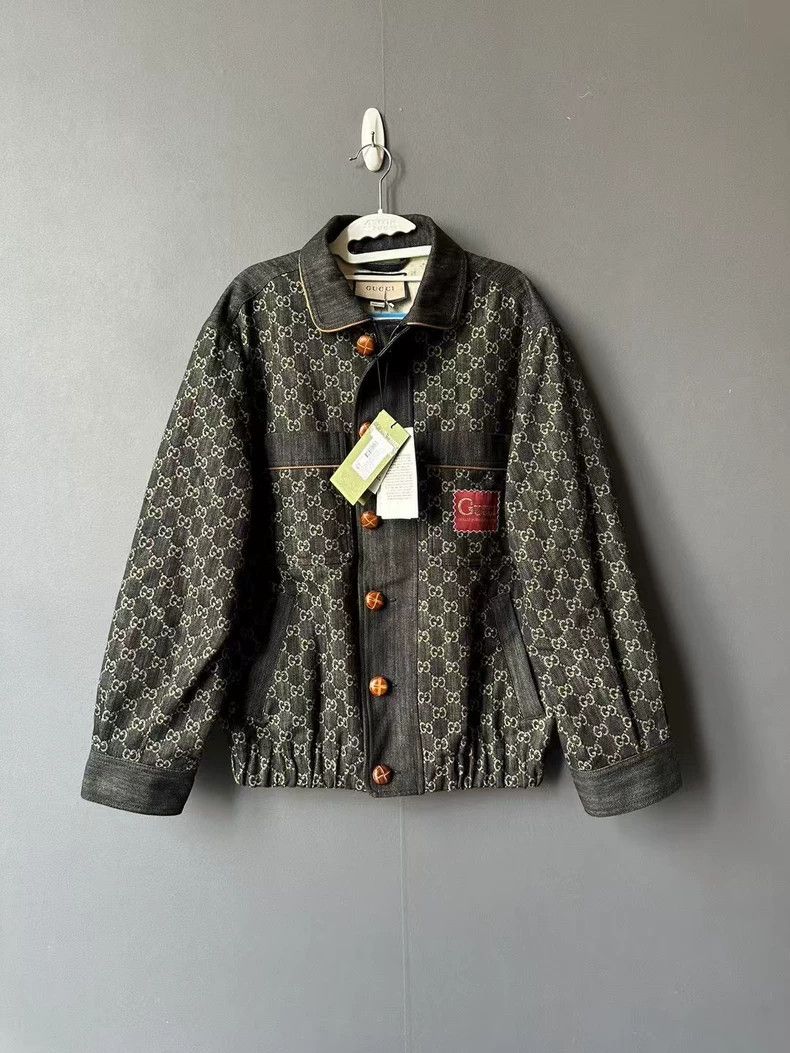 Gucci Black ebony button full-print denim jacket 2501-Nexta