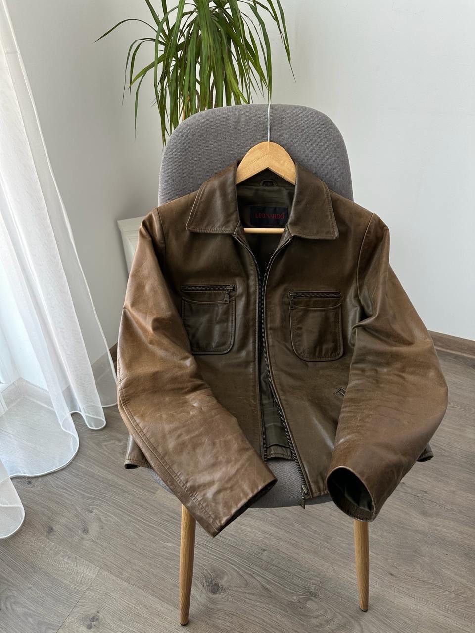 Genuine Leather × Japanese Brand × Vintage Vintage Genuine Leather Leonardo Brown Jacket Size US S / EU 44-46 / 1 - 9 Thumbnail