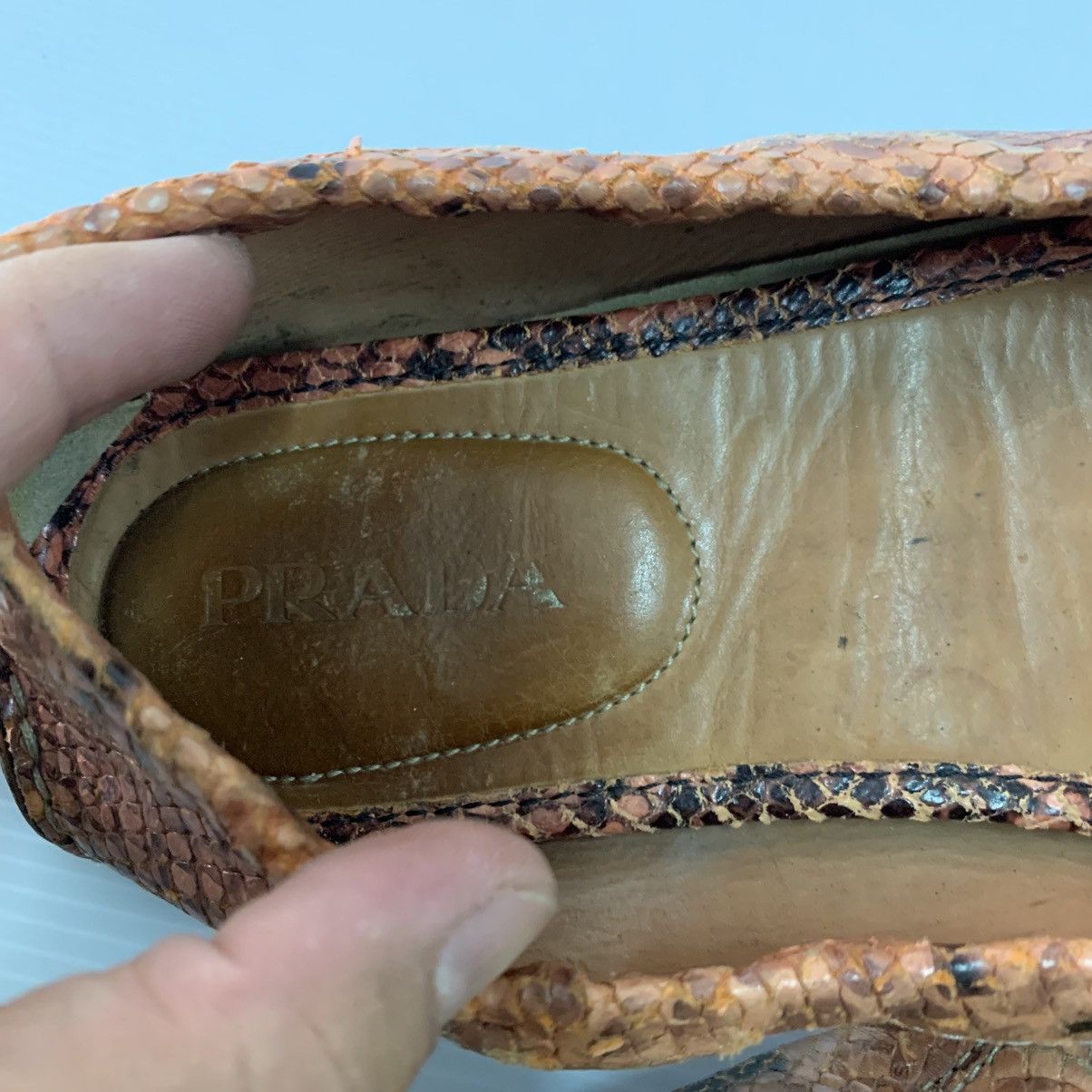 Prada Prada Leather Snake Flats Shoes Size US 10 / IT 40 - 3 Thumbnail