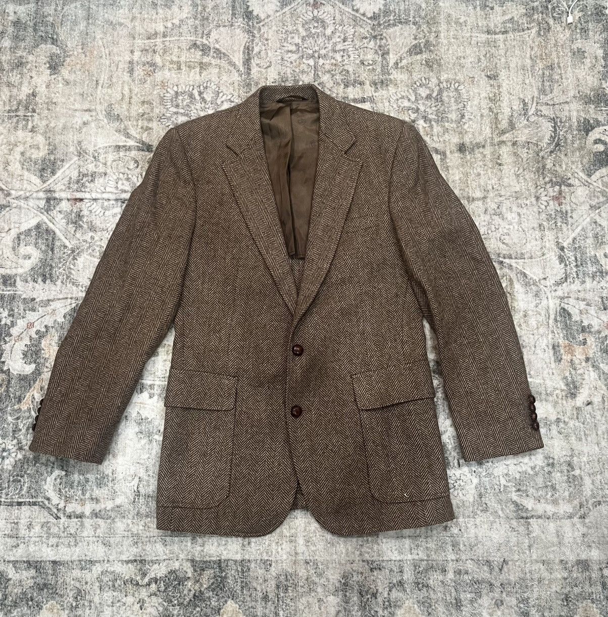 Harris Tweed Vintage 1980s Tweed Blazer, Made in USA Size 40S - 1 Thumbnail