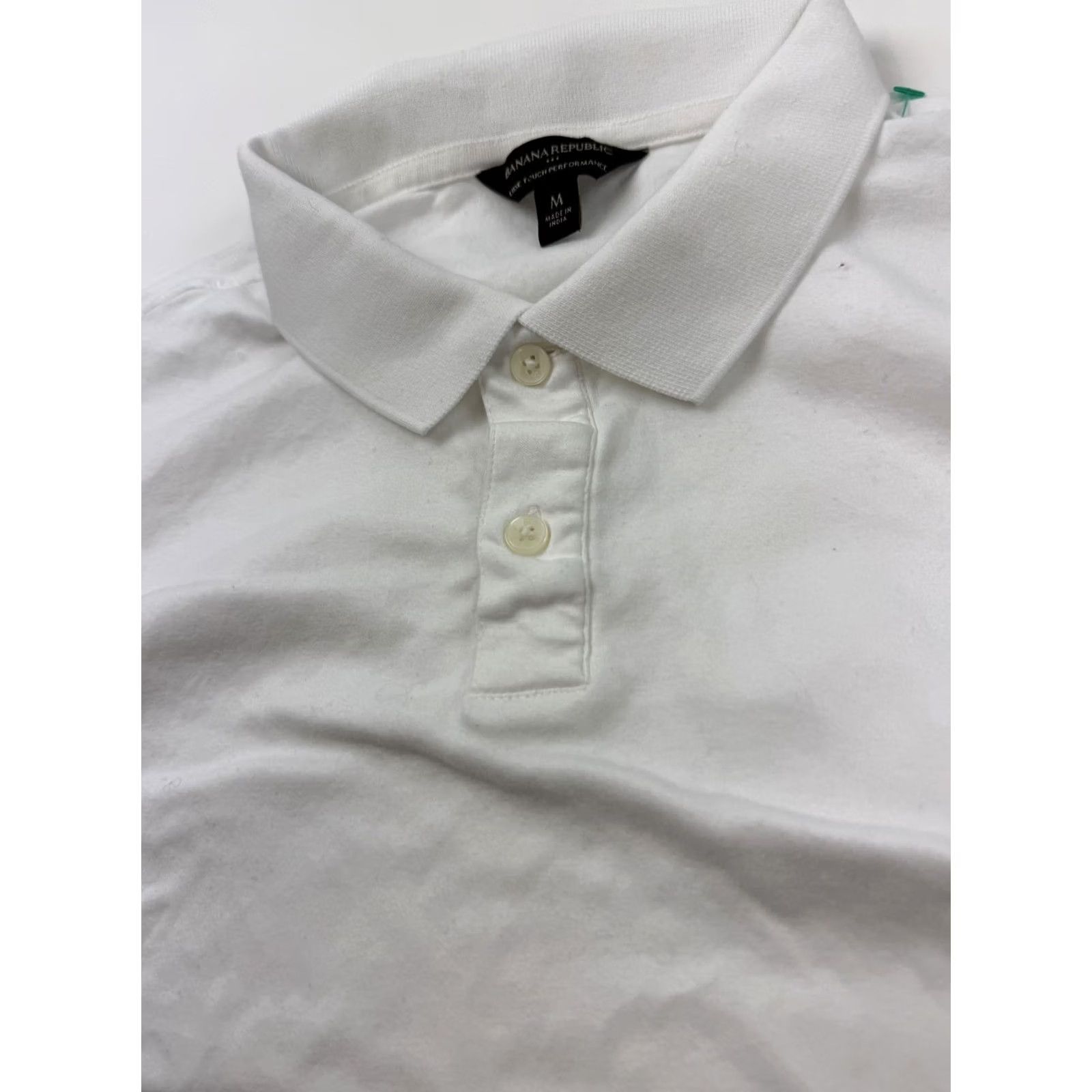 Banana Republic Banana Republic Polo Shirt Mens Medium White Luxe Touch Cotton Casual Top Size US M / EU 48-50 / 2 - 2 Thumbnail