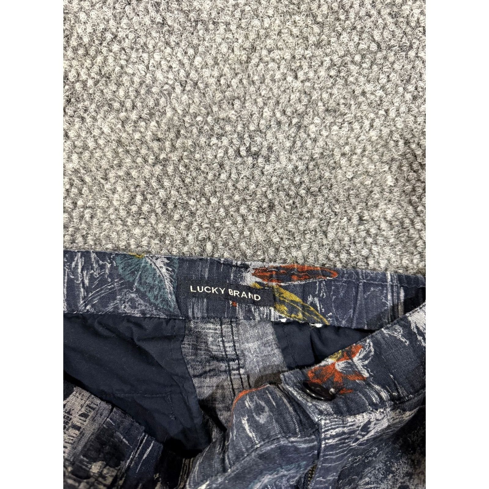 Lucky Brand Lucky Brand Shorts Mens 36 Blue Tropical Surf Print Linen Blend Chino Casual Sl a sh Pockets Regular Size US 36 / EU 52 - 4 Thumbnail