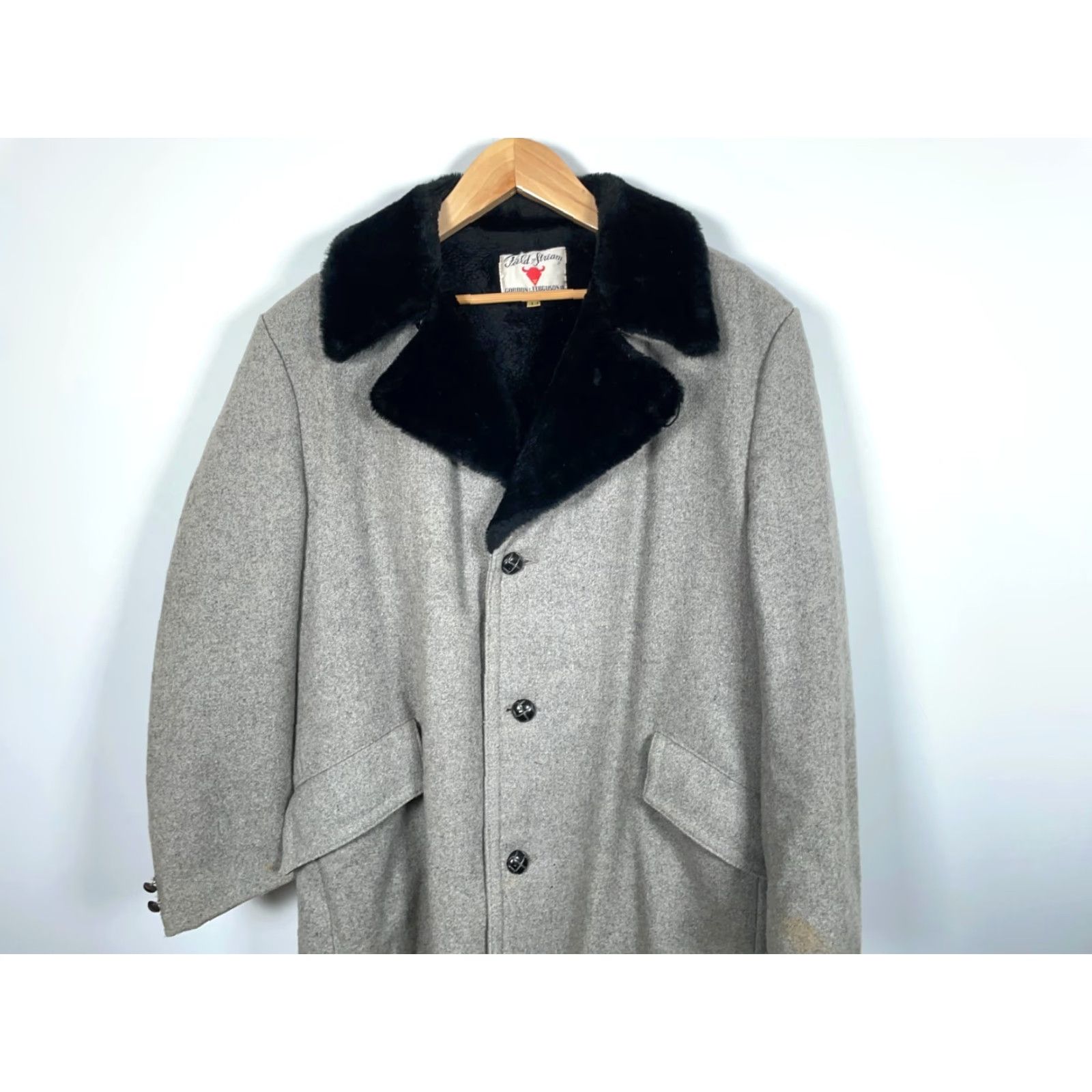 Vintage VINTAGE Field & Stream Coat Wool Gray Faux Fur Collar 70s Men 44 Regular Mid-Length Trench Coat Mens Size US S / EU 44-46 / 1 - 4 Thumbnail