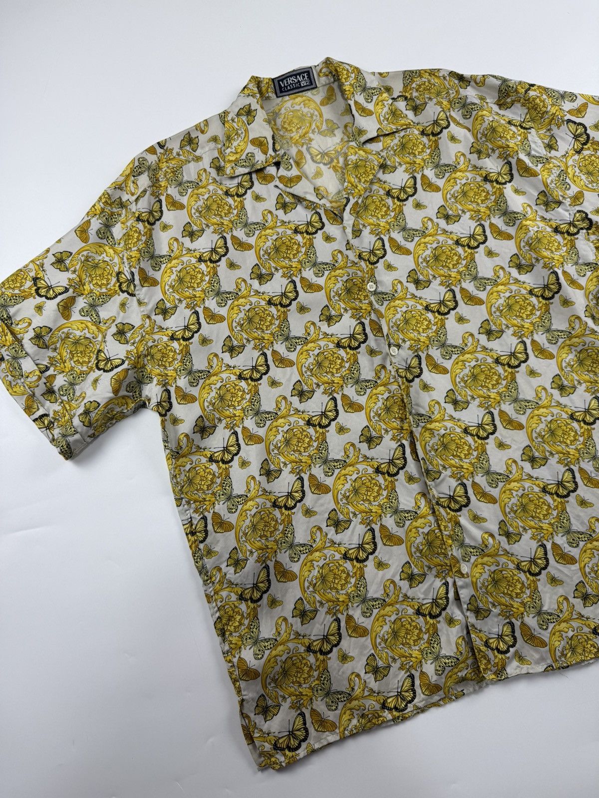 Versace Versace Baroque Butterfly Print Silk Shirt Size US M / EU 48-50 / 2 - 3 Thumbnail