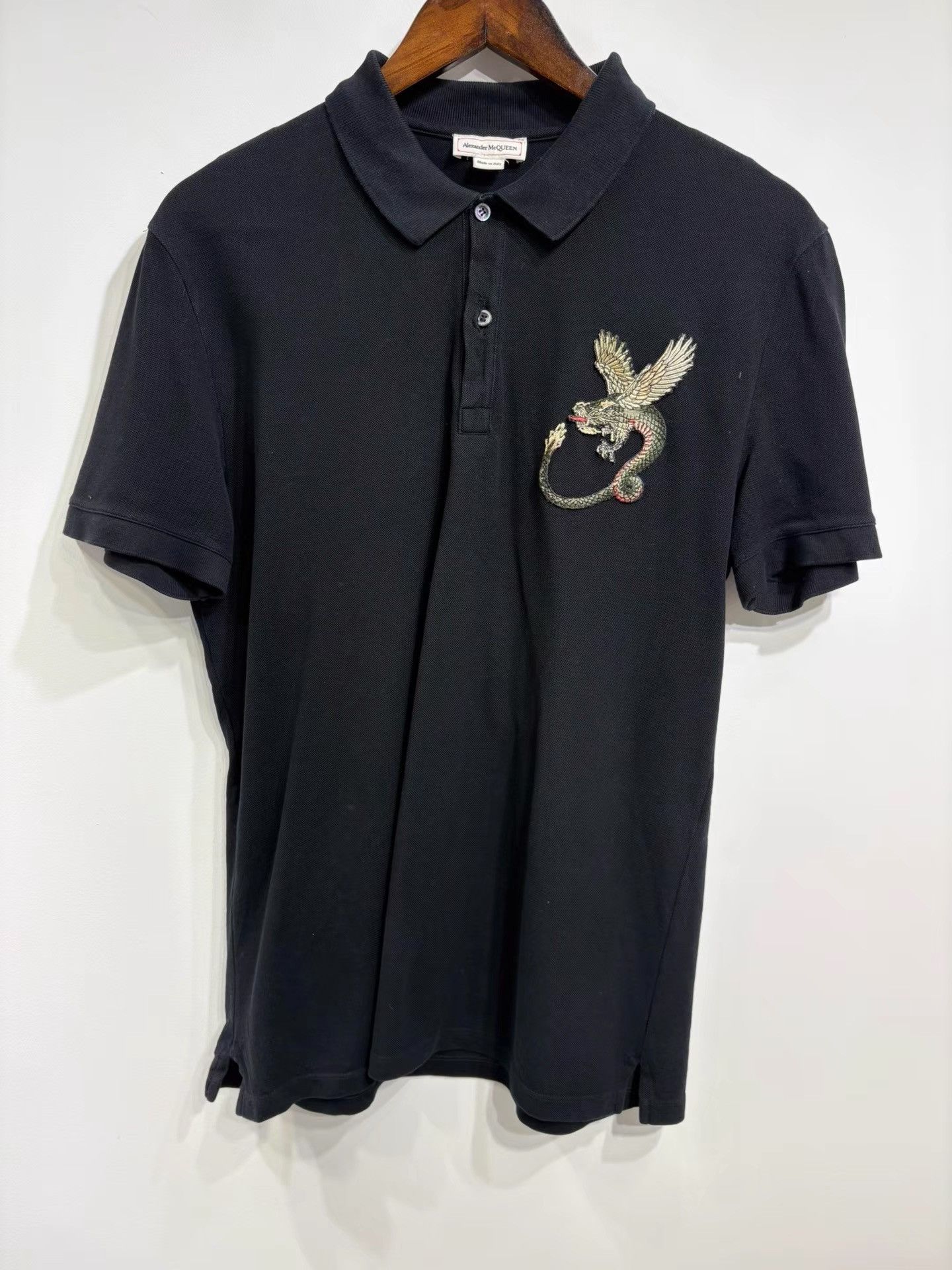 Alexander McQueen Alexander McQueen Men's Black Short Sleeve Polo Shirt K29 Size US M / EU 48-50 / 2 - 1 Thumbnail