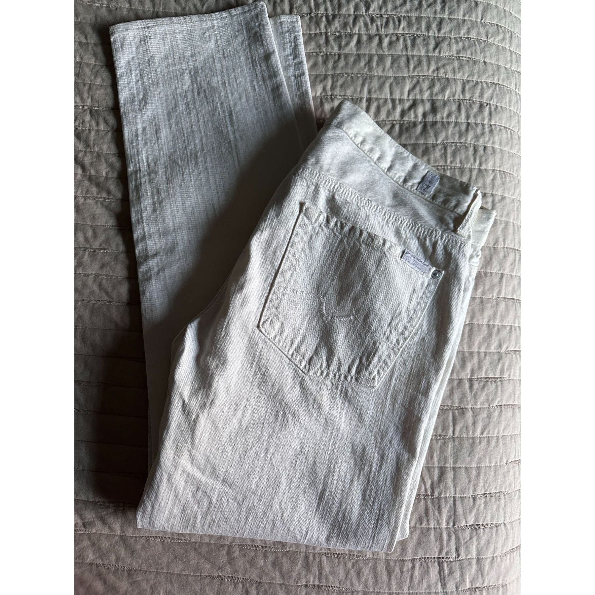 7 For All Mankind 7 FOR ALL MANKIND Sz 34 SLIMMY DENIM JEANS IN CLEAN WHITE Size US 34 / EU 50 - 2 Thumbnail