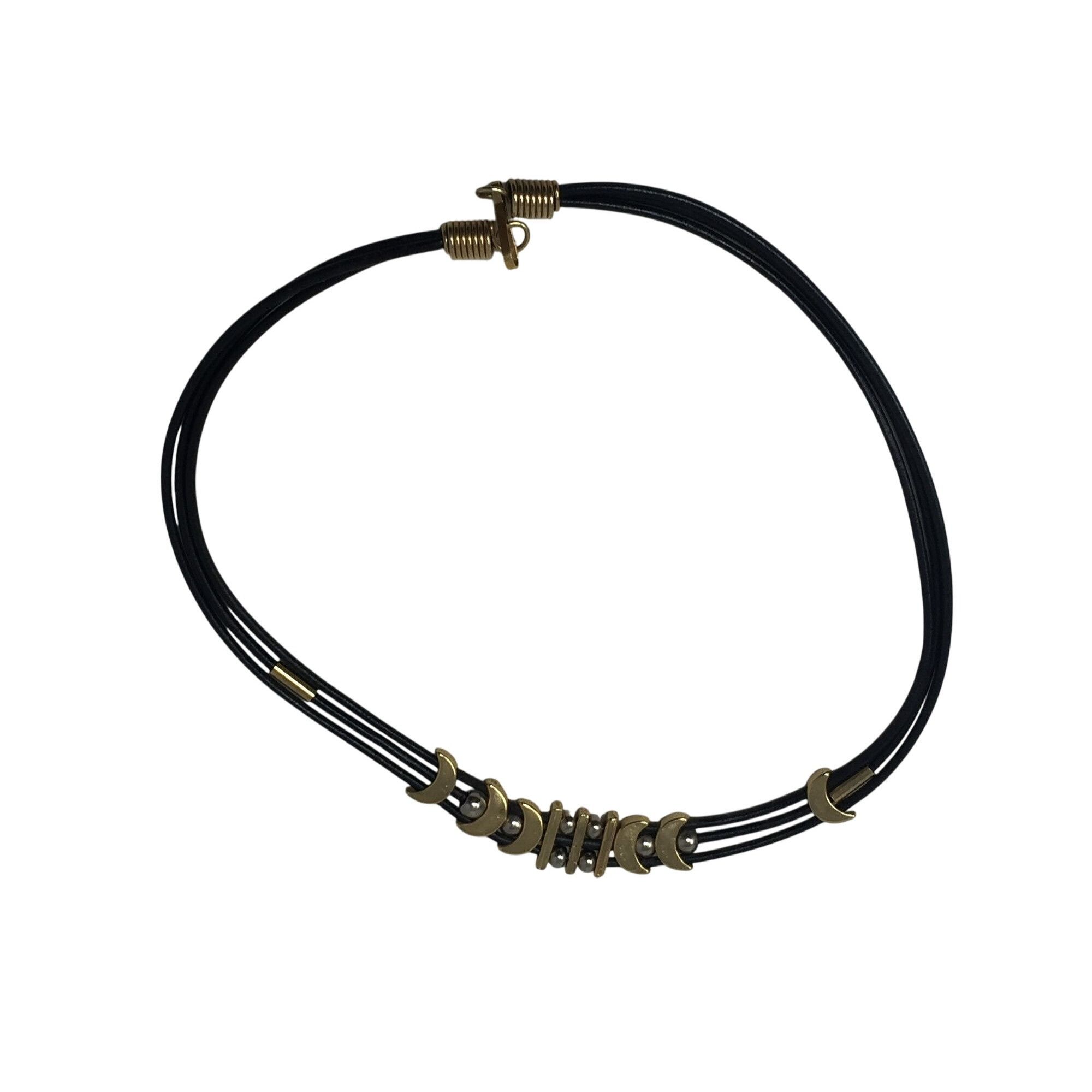 Other Women's Black Layered Rope Necklace with Gold and Silver Cha Size ONE SIZE - 4 Thumbnail