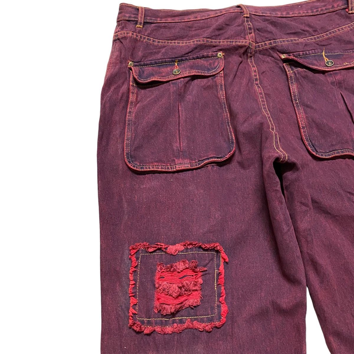 Vintage Vintage SWEET HEART Red Blood Fabulous Denim Baggy Pants Size US 38 / EU 54 - 13 Thumbnail