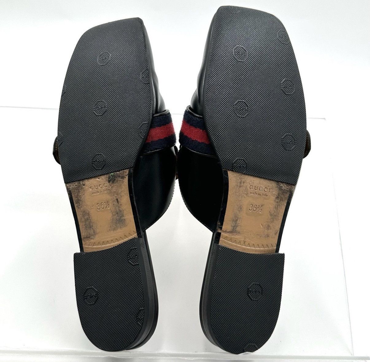 Gucci Gucci/Double G Logo Black Flat Mule Slippers K12 Size US 6.5 / IT 36.5 - 7 Thumbnail