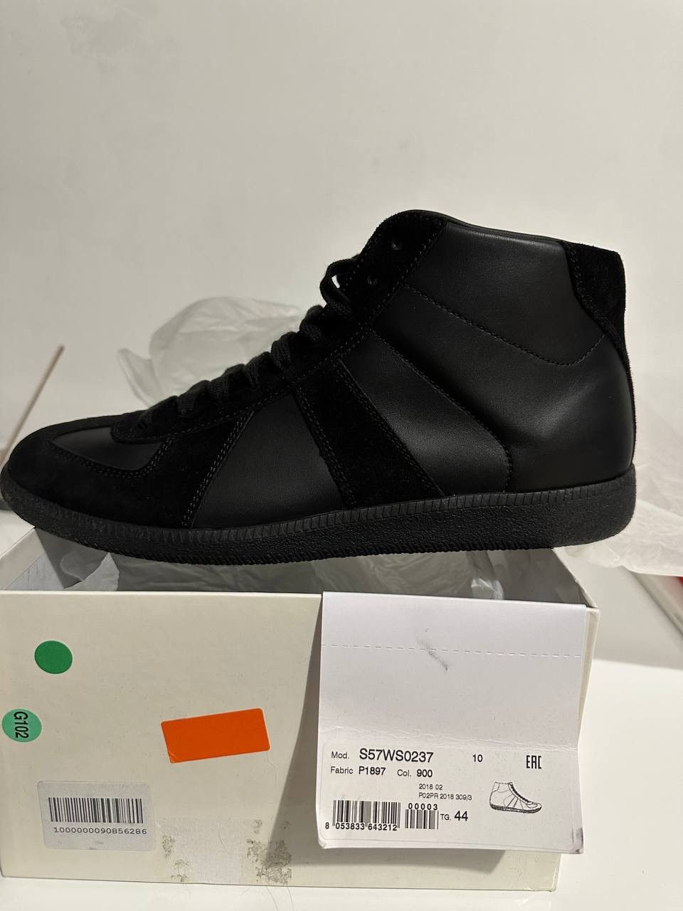 【Maison Margiela】Men's German Trainer Sneakers Black Maison Margiela Replica German Army Trainer (GATs) Black Gum