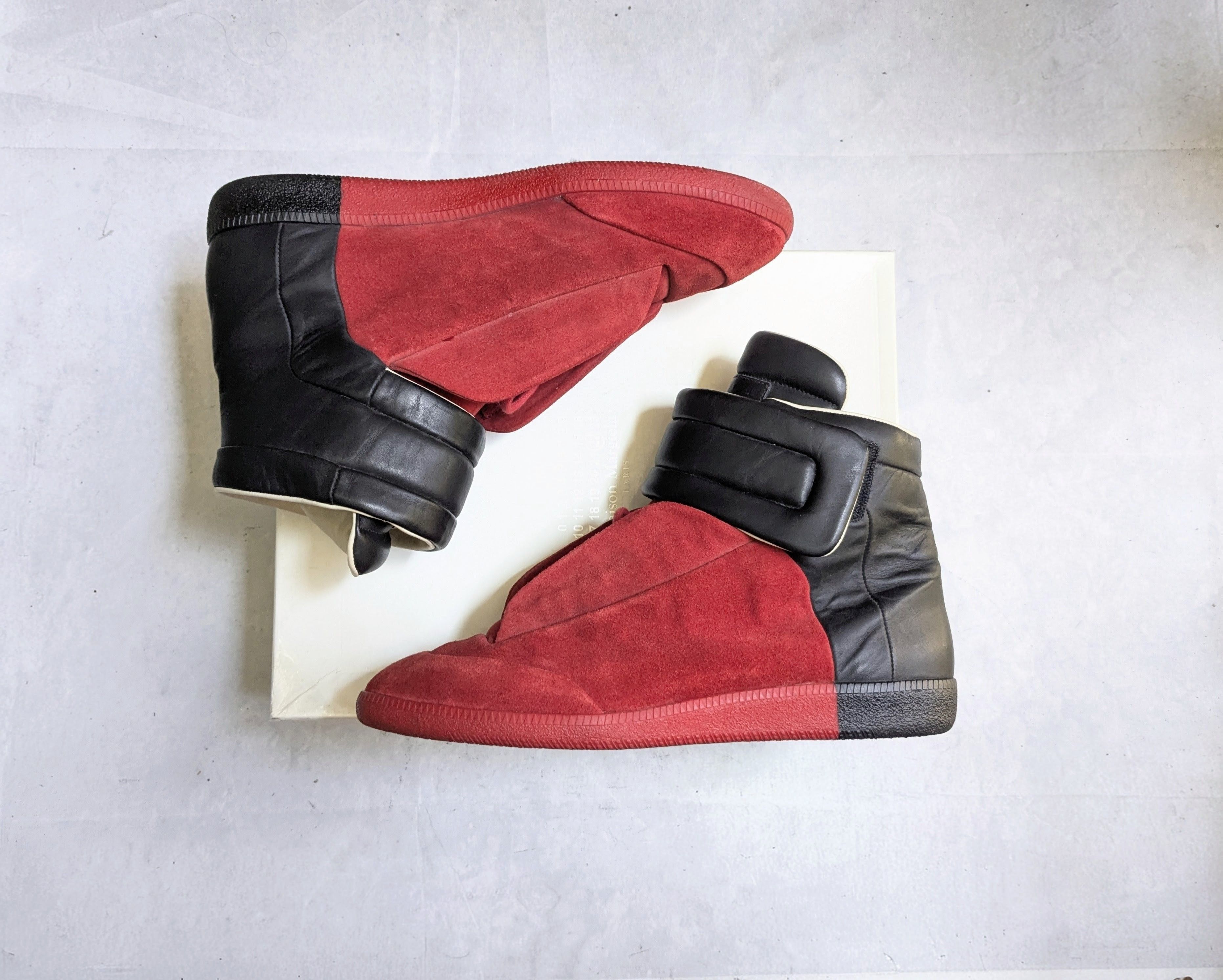 Maison Margiela Maison Margiela Future Red Black 14 47 High Tops Suede Size US 14 / EU 47 - 1 Thumbnail