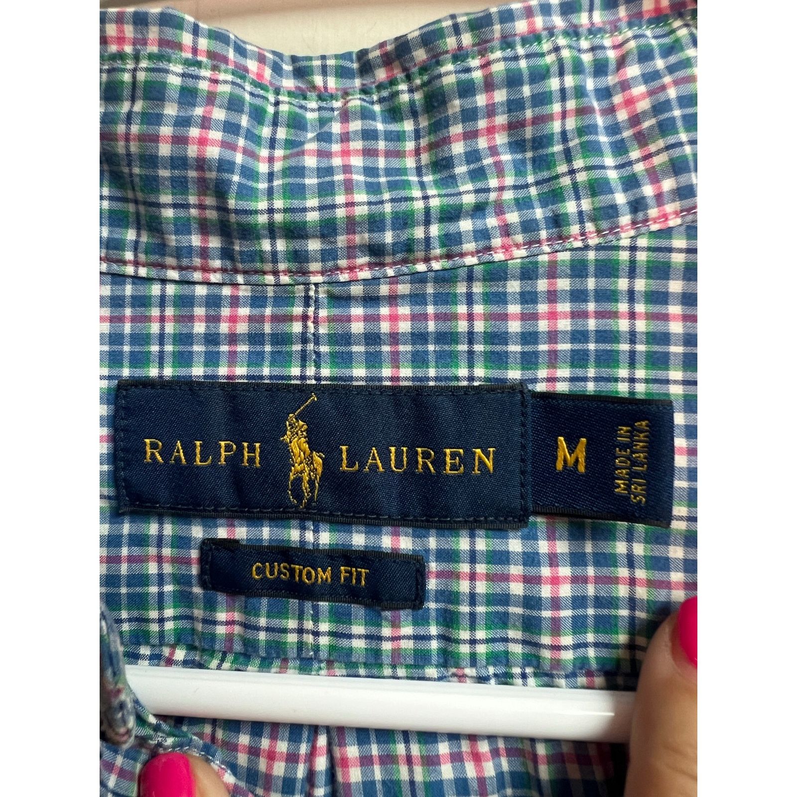 Ralph Lauren Ralph Lauren Cotton Custom Fit Medium Button Front Shirt Size US M / EU 48-50 / 2 - 2 Thumbnail