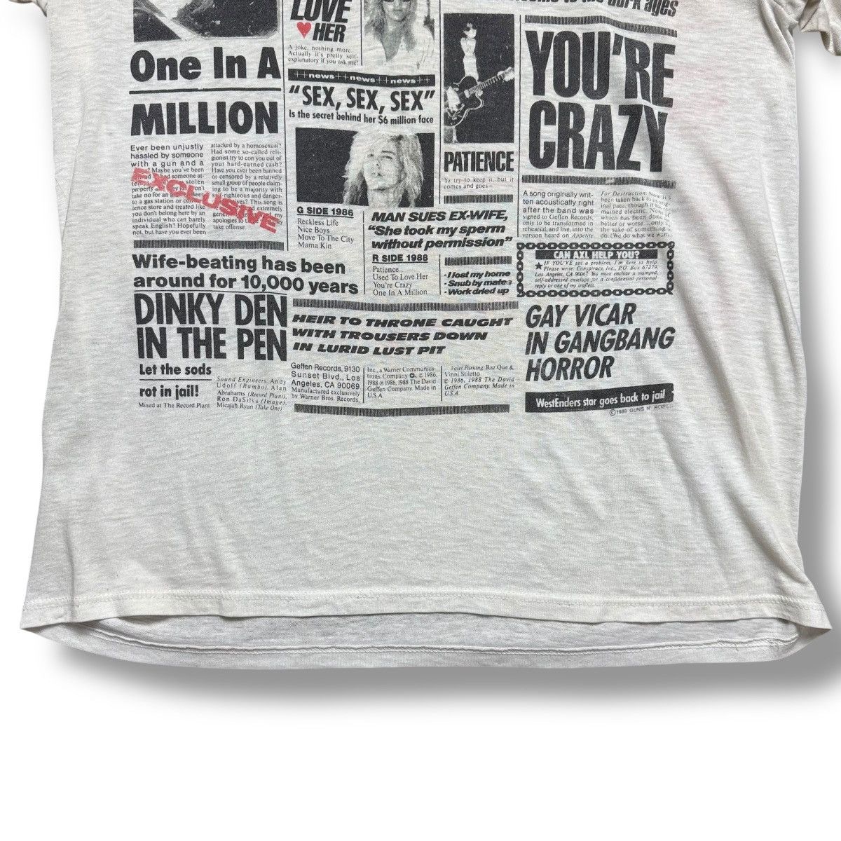 Vintage 1989 Guns N Roses GN’R Lies Album Promo Tshirt Size US M / EU 48-50 / 2 - 4 Thumbnail