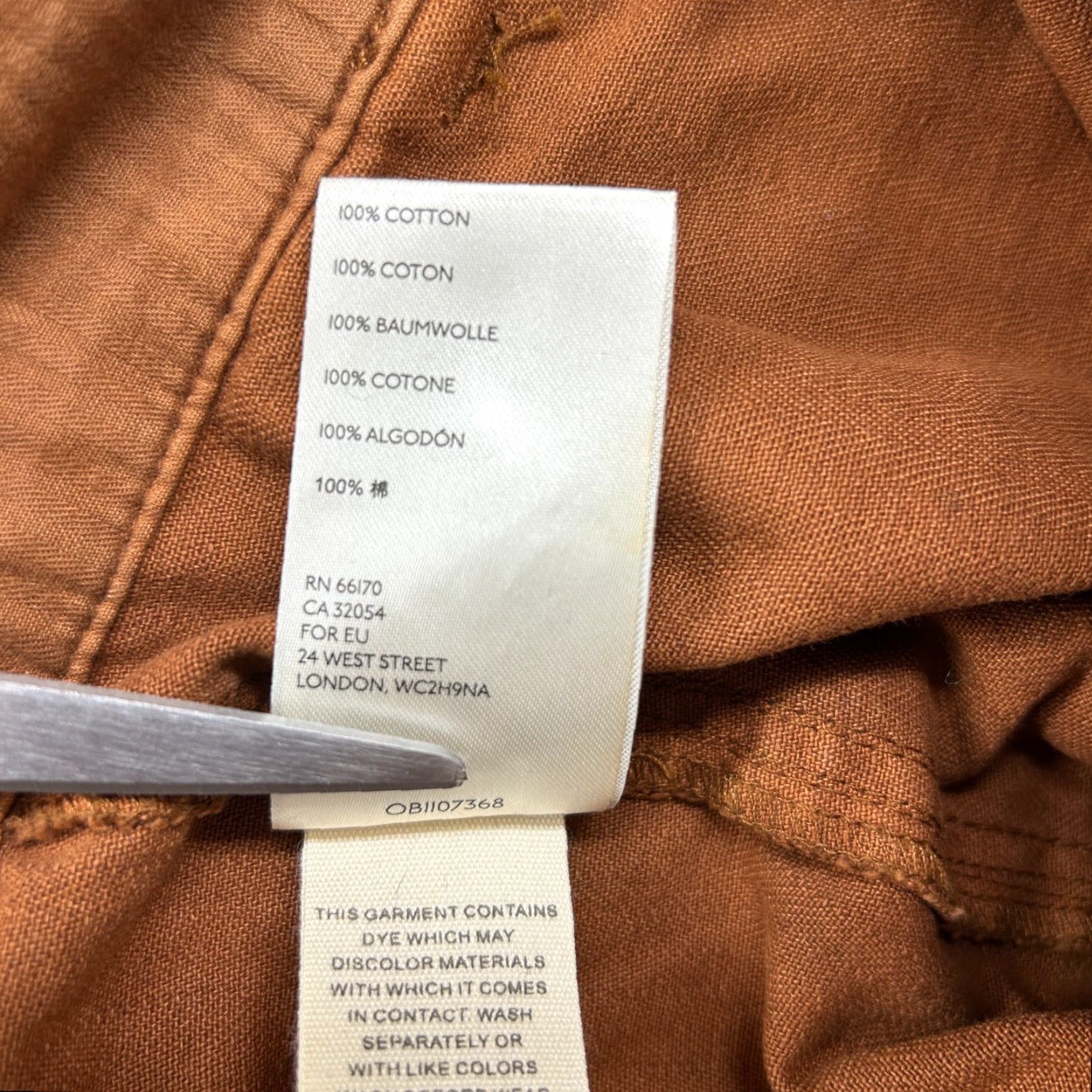 Free People Free People Pants Womens 6 Orange Rust Wide Leg Crop Herringbone Sunday Skies Size 28" / US 6 / IT 42 - 6 Thumbnail