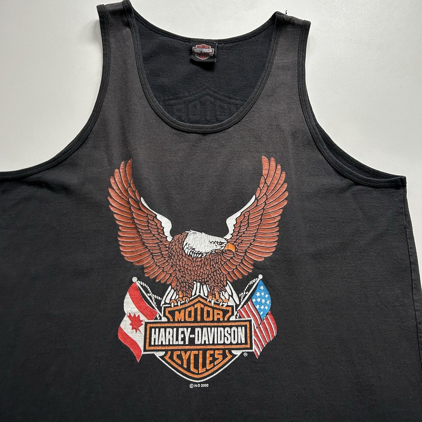 Harley Davidson × Vintage Vintage Harley Davidson Tank Top Shirt XL Faded Black Canada Size US XL / EU 56 / 4 - 2 Thumbnail