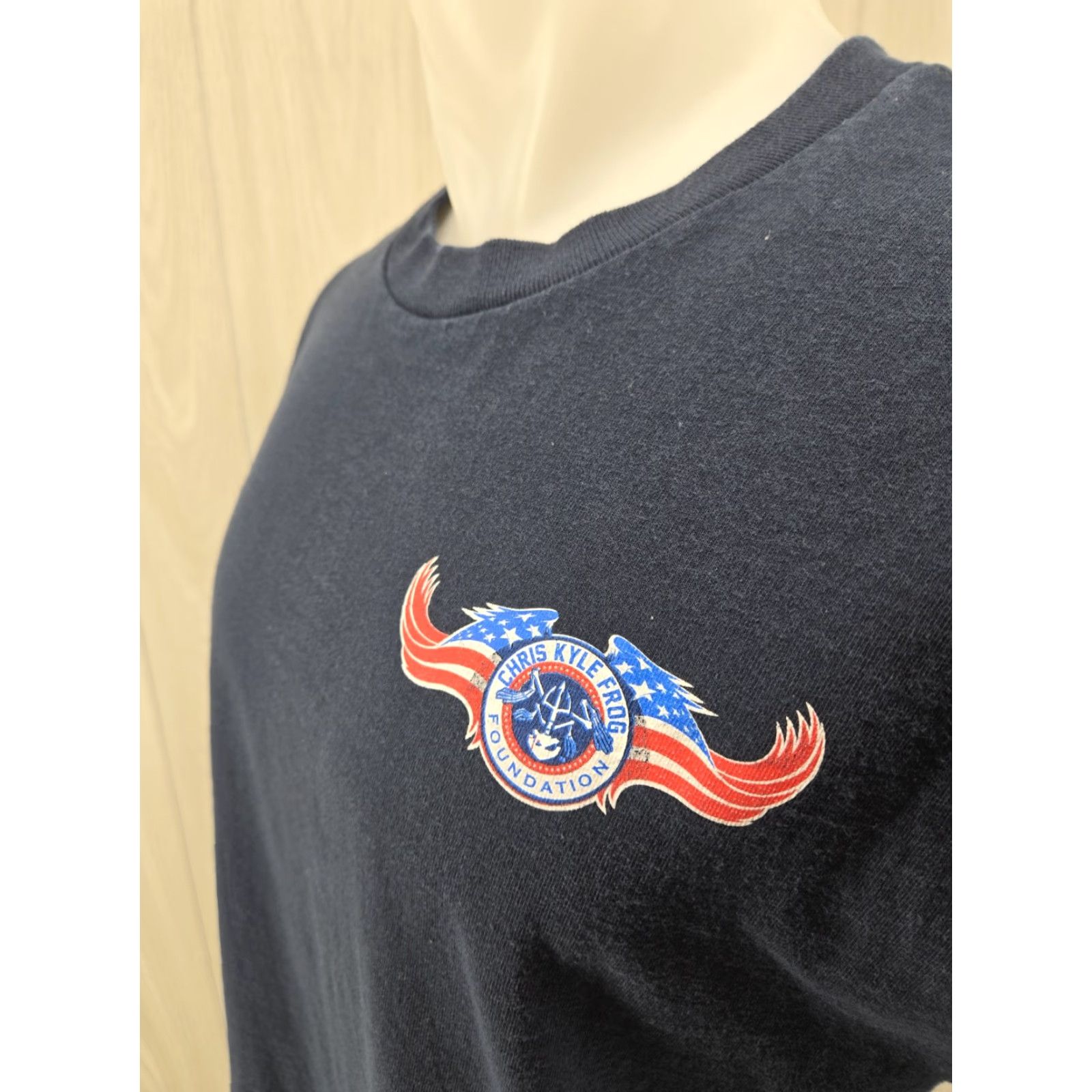 AAA Chris Kyle Frog Foundation T Shirt Mens Large Blue Short Sleeve Crew Neck Size US L / EU 52-54 / 3 - 6 Thumbnail