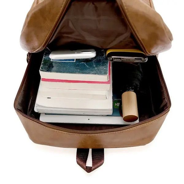 VIBE Laptop Bagpack PU Leather Schoolbag Size ONE SIZE - 4 Thumbnail