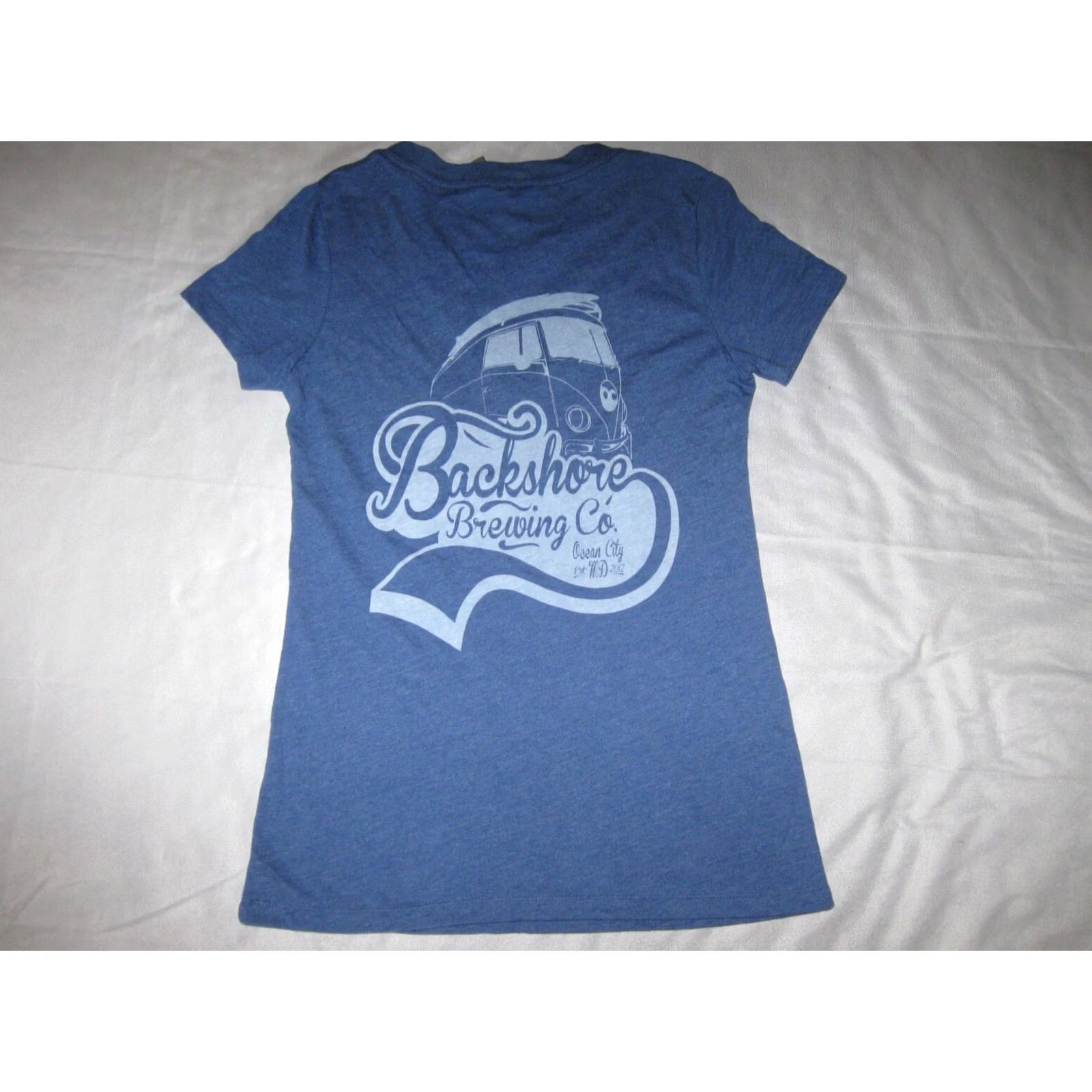 Vintage Maryland Shirt Womens M Blue Backshore Brewing Company Women Girls SLIM Ocean City Size M / US 6-8 / IT 42-44 - 2 Thumbnail