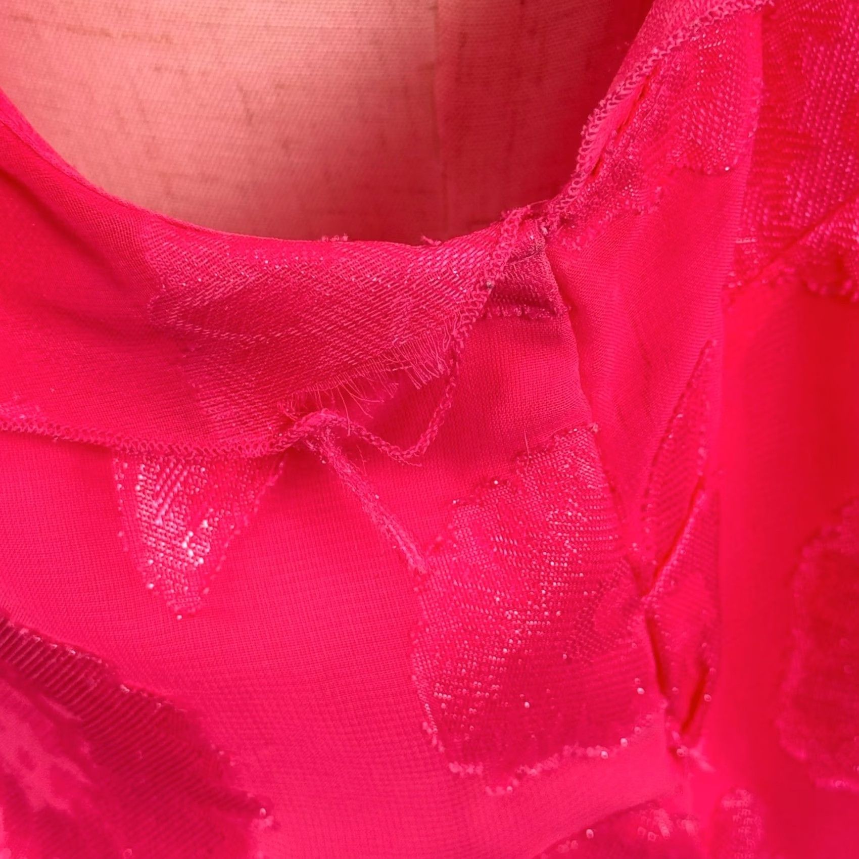 Vintage Attention Blouse Sleeveless Pink Floral Burnout Ruffle Keyhole Tie GUC Women XL Party Cocktail Casual Summer Spring Boutique Size XL / US 12-14 / IT 48-50 - 7 Thumbnail