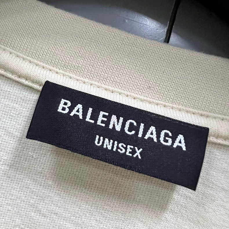 Balenciaga Balenciaga Light Beige Double B Embroidered Short Sleeve Size US L / EU 52-54 / 3 - 3 Thumbnail