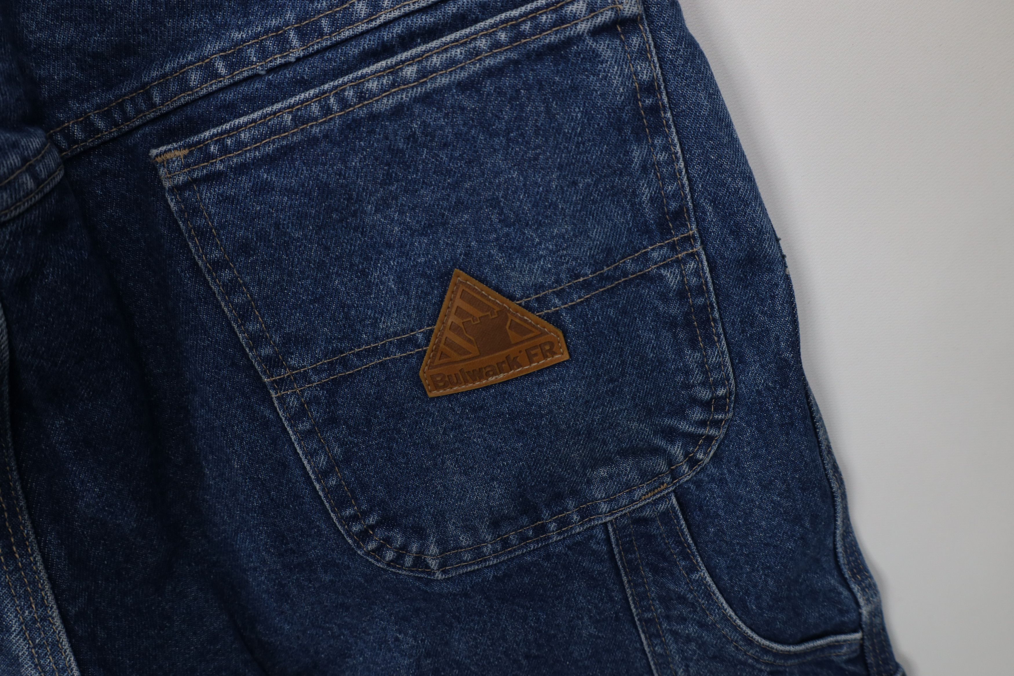 Vintage Bulwark FR Fire Flame Resistant Wide Leg Denim Jeans Size US 38 / EU 54 - 15 Thumbnail