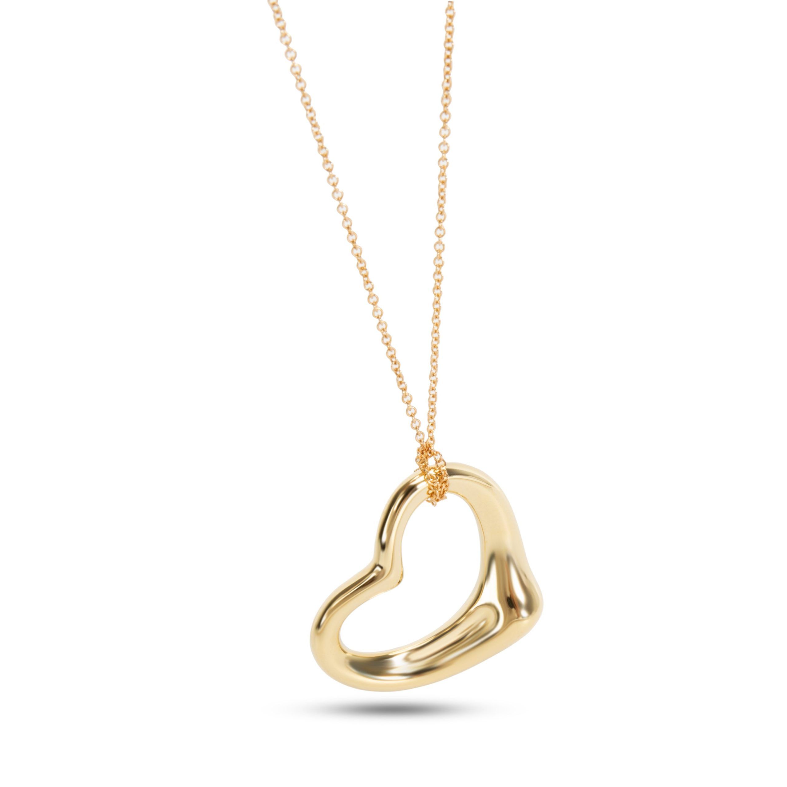 Tiffany Elsa Peretti 26mm Open Heart 18kt Yellow Gold Pendant (24