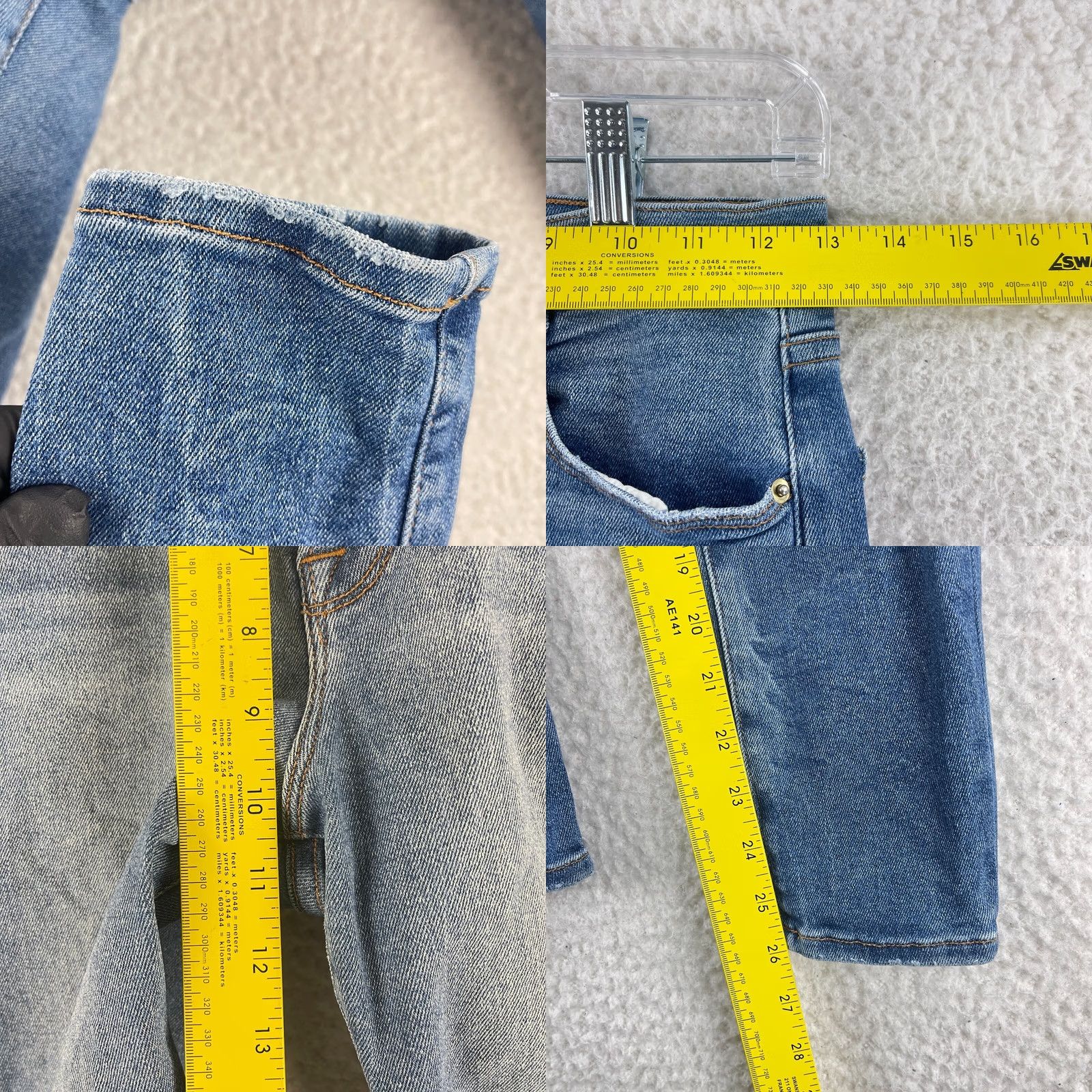 Frame Frame Jeans Womens Size 27 Blue Denim Ali High Rise Cigarette Distressed 5-Pocket Regular Size 27" / US 4 / IT 40 - 8 Thumbnail
