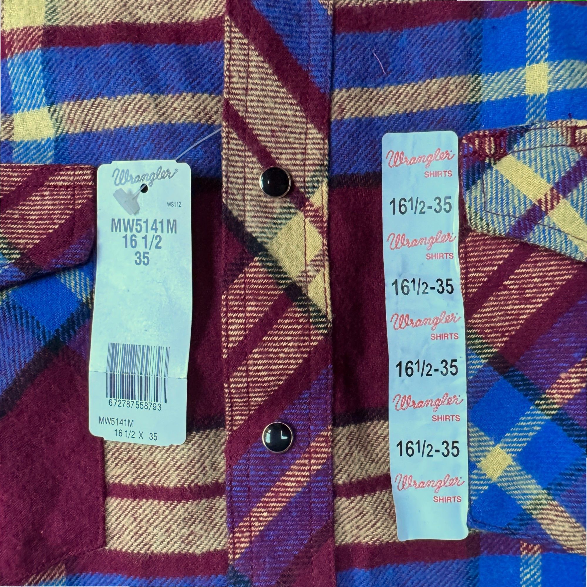 Wrangler NWT Deadstock Vintage 80s WRANGLER Flannel Shirt MW5141M Size US M / EU 48-50 / 2 - 3 Thumbnail