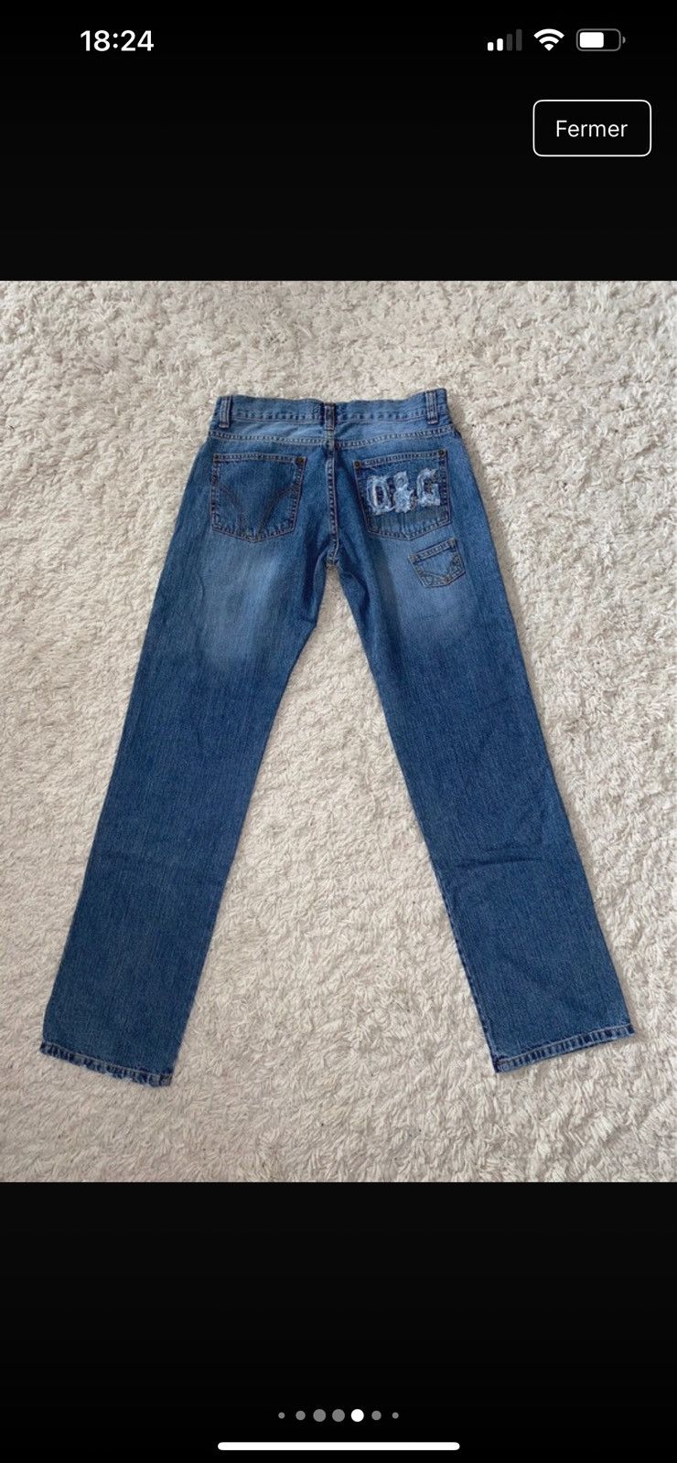 Dolce & Gabbana DOLCE & GABBANA y2k Low-Rise Destroyed Logo Jeans Size 31" - 5 Thumbnail