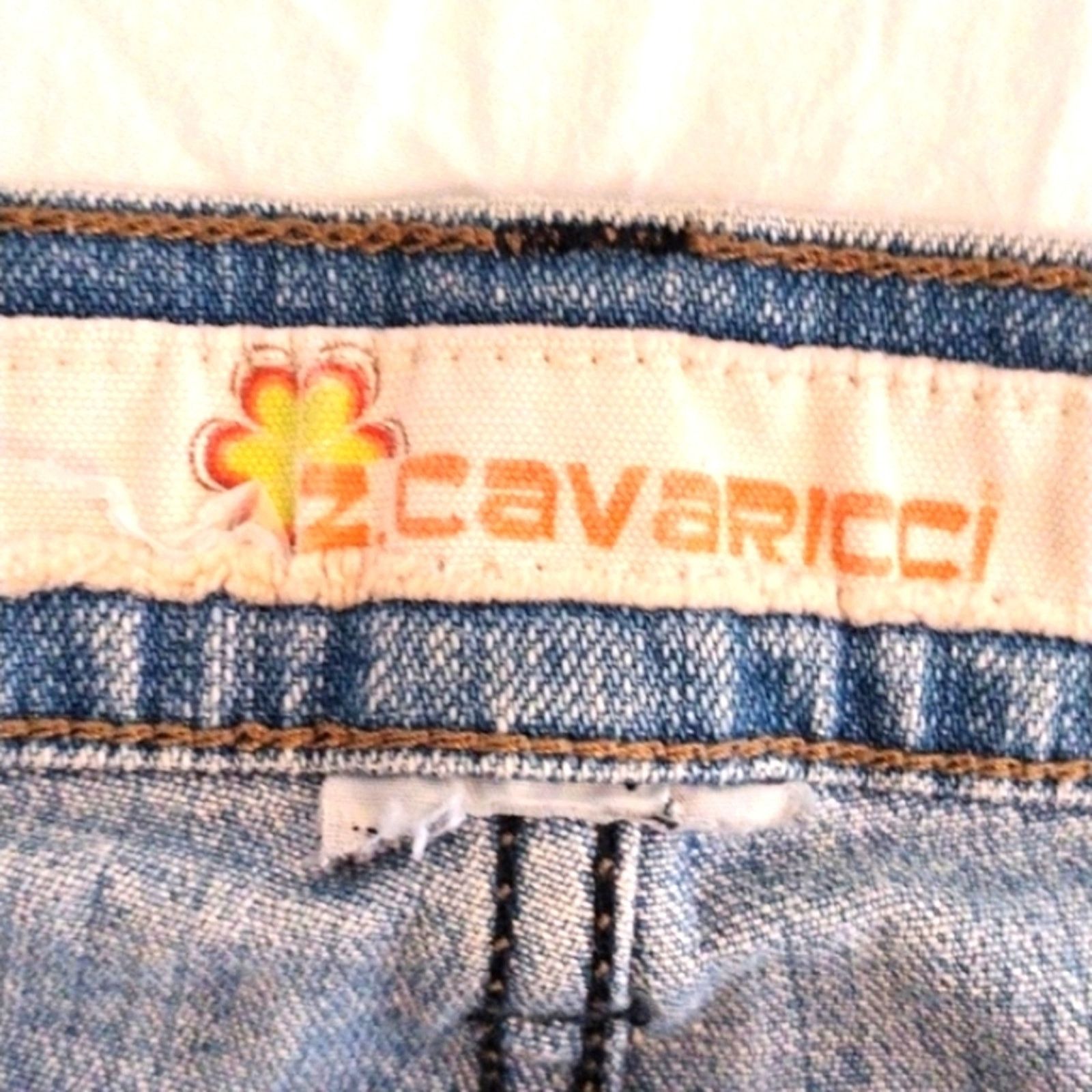 Other Cavaricci Beaded Jeans Sz S 25"W Lt Blue Floral Bohemian VNT Size 25" / US 0 / IT 36 - 15 Thumbnail