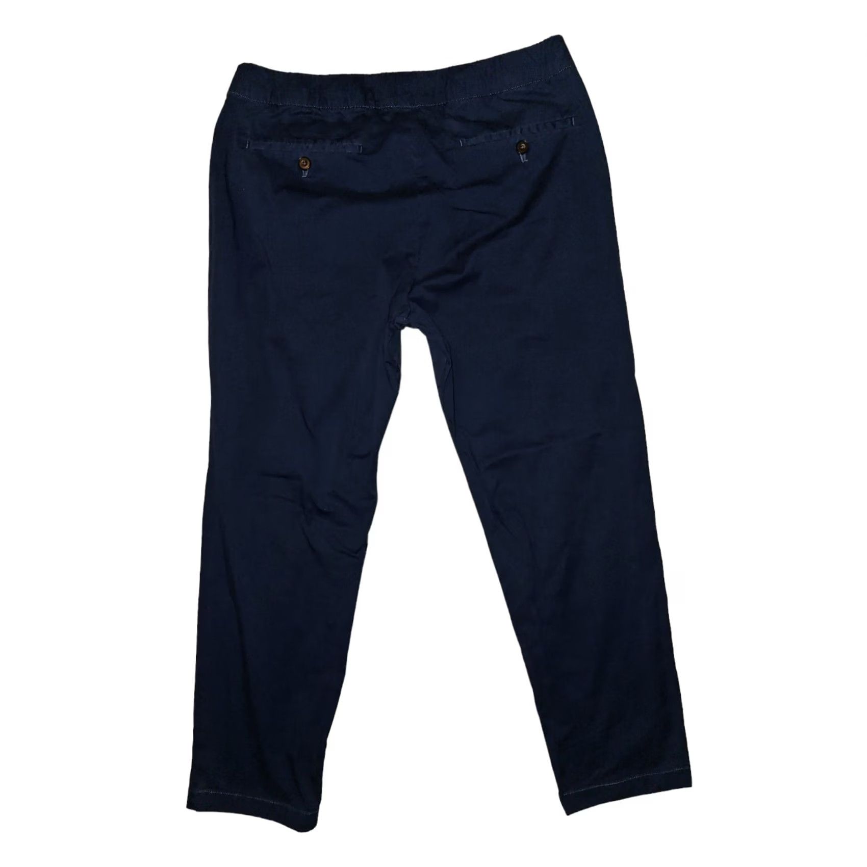 Bonobos Bonobos Pants Women Medium Short Navy Blue Elastic Waistband Draw String Chino Straight Pockets 26 Inseam Regular Rise Mid Size 32" / US 10 / IT 46 - 7 Thumbnail