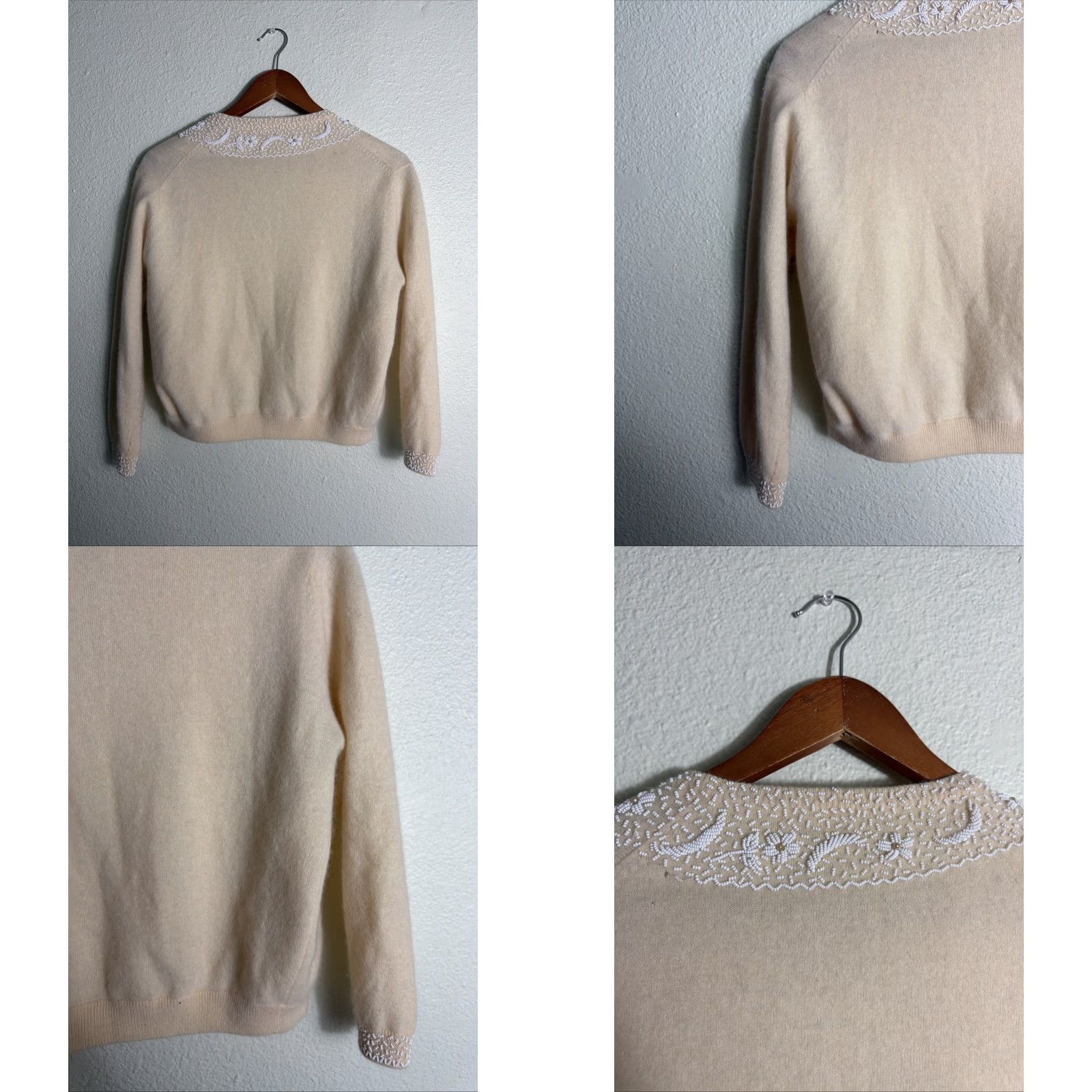 Vintage VINTAGE Sophia Cardigan Womens Small Cashmere Angora Ivory Cream Sweater 20” 20” 20” Weekend Gift Centre Handmade Size S / US 4 / IT 40 - 11 Thumbnail
