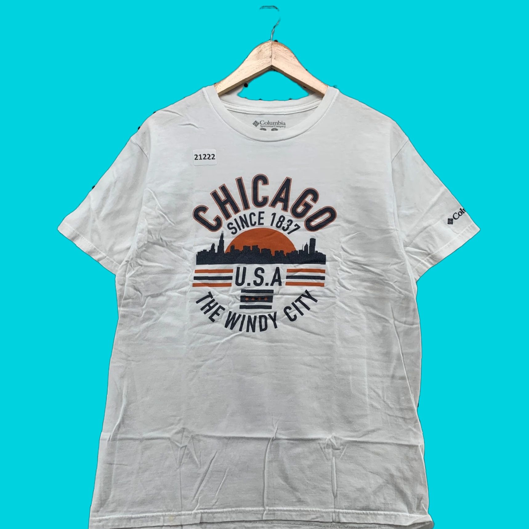 Vintage Columbia Shirt Men Large White CHICAGO Windy City Short Sleeeve Size US L / EU 52-54 / 3 - 1 Thumbnail