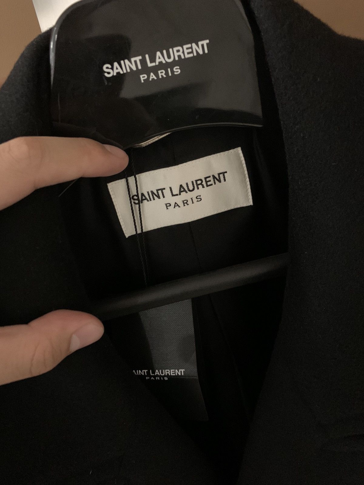 Saint Laurent Paris Saint Laurent 2023FW Black Oversized Wool coat Size US M / EU 48-50 / 2 - 2 Thumbnail