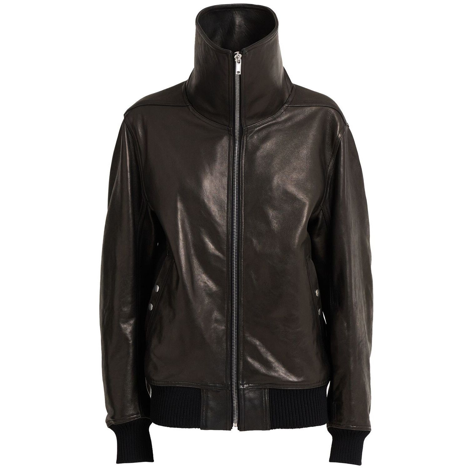 RICK OWENS CONCORDIANS Dracucollar Black Leather Bomber Jack