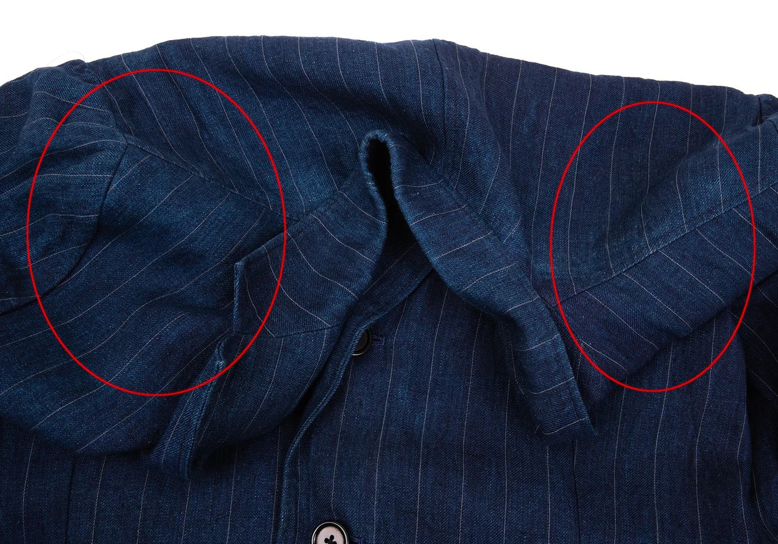 Yohji Yamamoto Yohji Yamamoto Indigo Dyed Linen Stripe Jacket Size US M / EU 48-50 / 2 - 5 Thumbnail