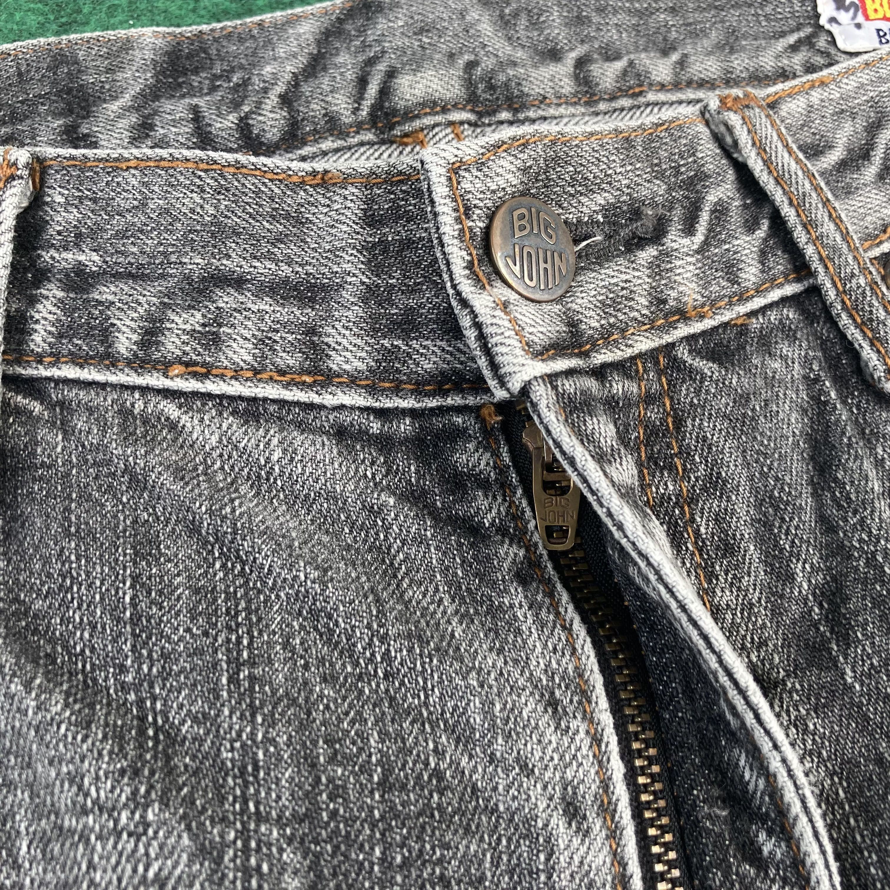 Big John Vtg Big John Black Denim Flare Faded Bootcut Jeans Size US 35 - 4 Thumbnail
