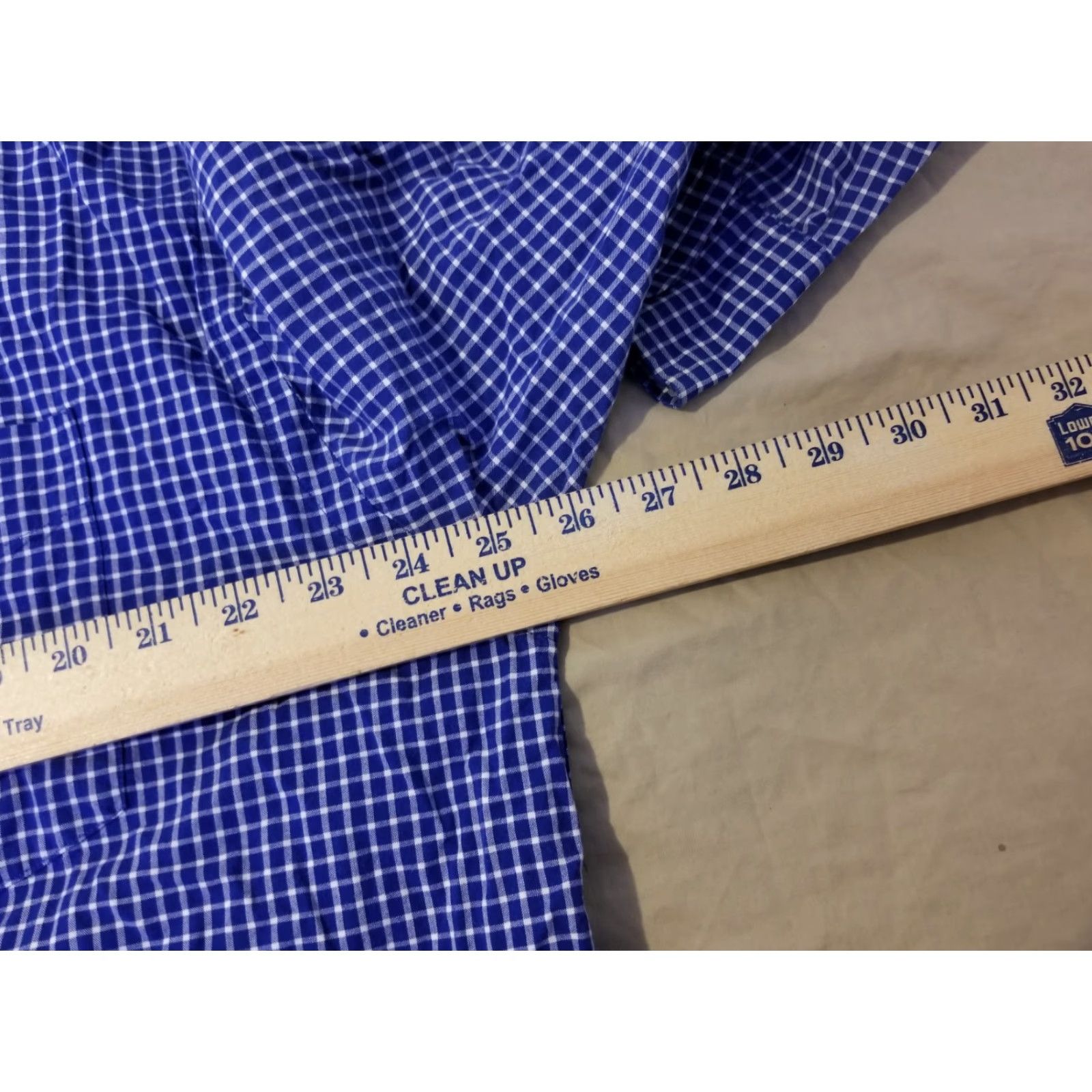 Nautica Nautica Shirt Mens Button-Up XL Navy Blue Cotton Plaid Long Sleeve Button-Down Collar Vintage? No Size 46R - 4 Thumbnail