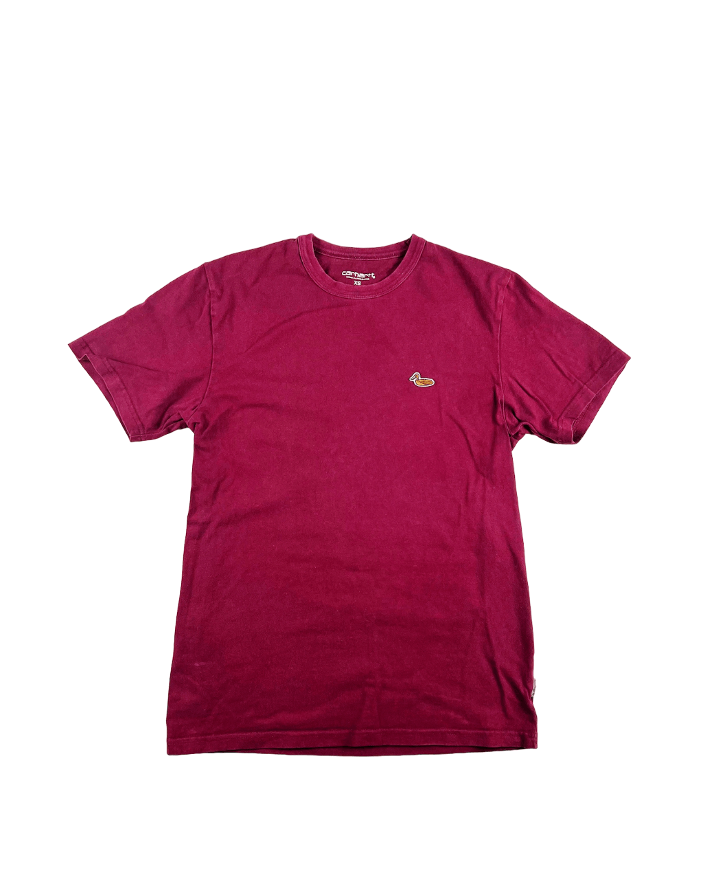 image of Vintage Carhartt T-Shirt in Bordeaux, Men's (Size XS)