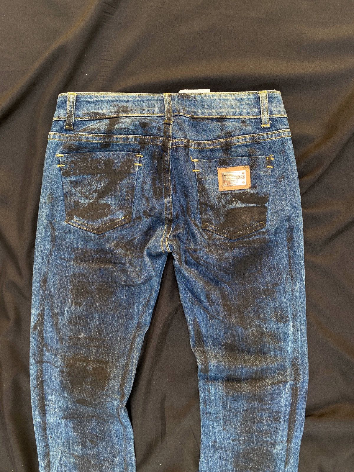 Dolce & Gabbana × Vintage Vintage D&G Dolce & Gabbana Trompe l’oeil Painted Denim Size 28" / US 6 / IT 42 - 6 Thumbnail