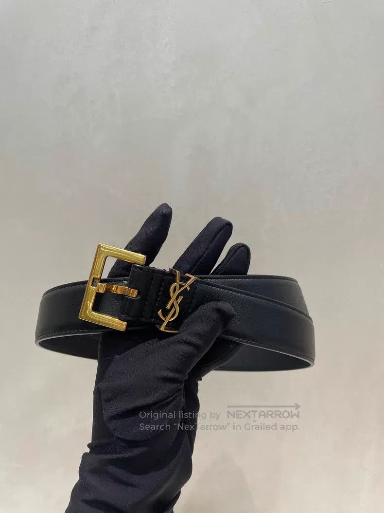 Saint Laurent Paris Saint Laurent Paris size 75 Square Buckle Black i Size ONE SIZE - 3 Thumbnail