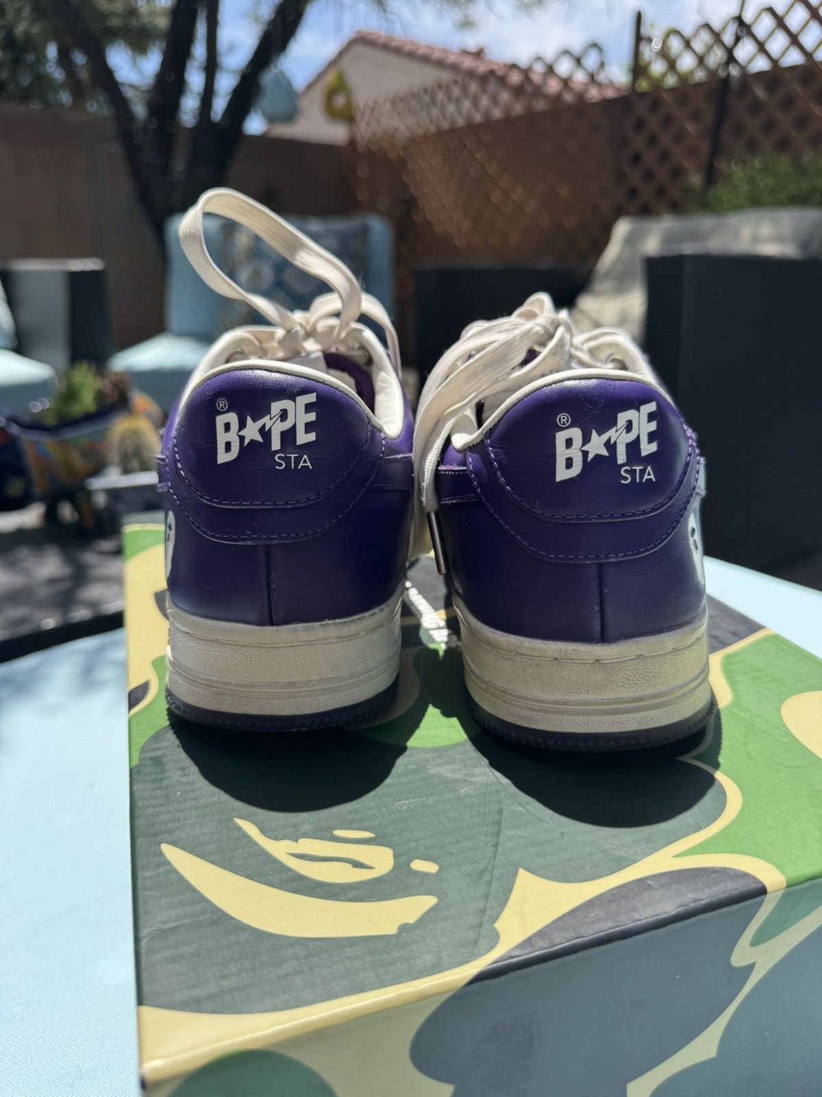 Bape A Bathing Ape Bape Sta White Purple (2022) Size US 8 / EU 41 - 3 Thumbnail