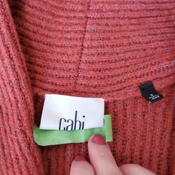 Designer CAbi Love Carol Rosewood Knitted Button Collared SS Sweater Size S / US 4 / IT 40 - 9 Thumbnail