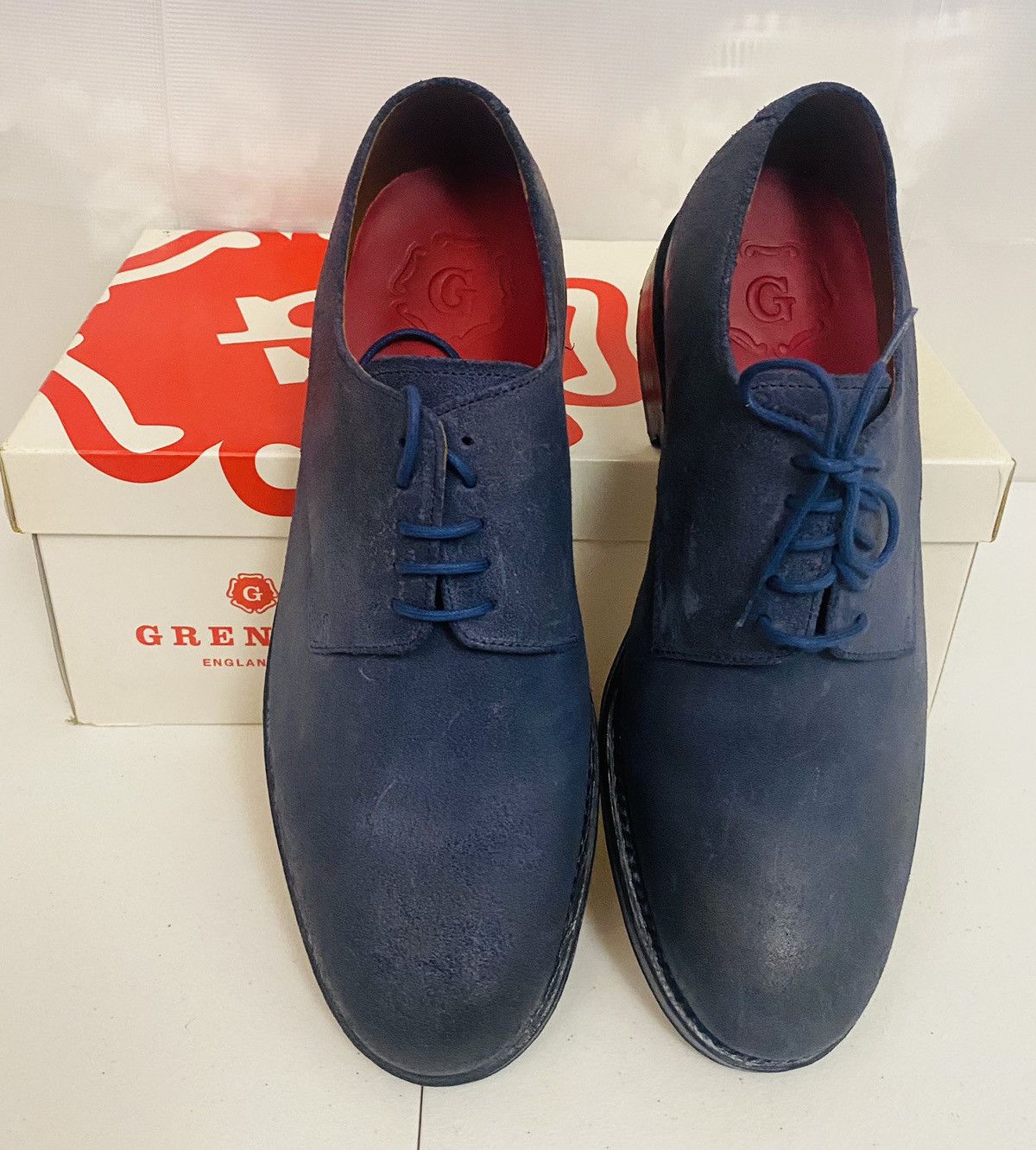Grenson Grenson Blue Leather Burnished Toe Finnegan Derby 10 NIB Size US 10 / EU 43 - 6 Thumbnail
