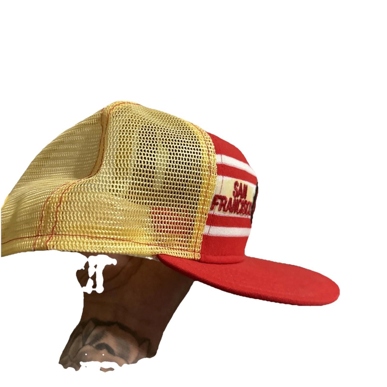 Designer 1970s San Francisco 49ers Red-Superstripe Gold Mesh Snapback Size ONE SIZE - 4 Thumbnail