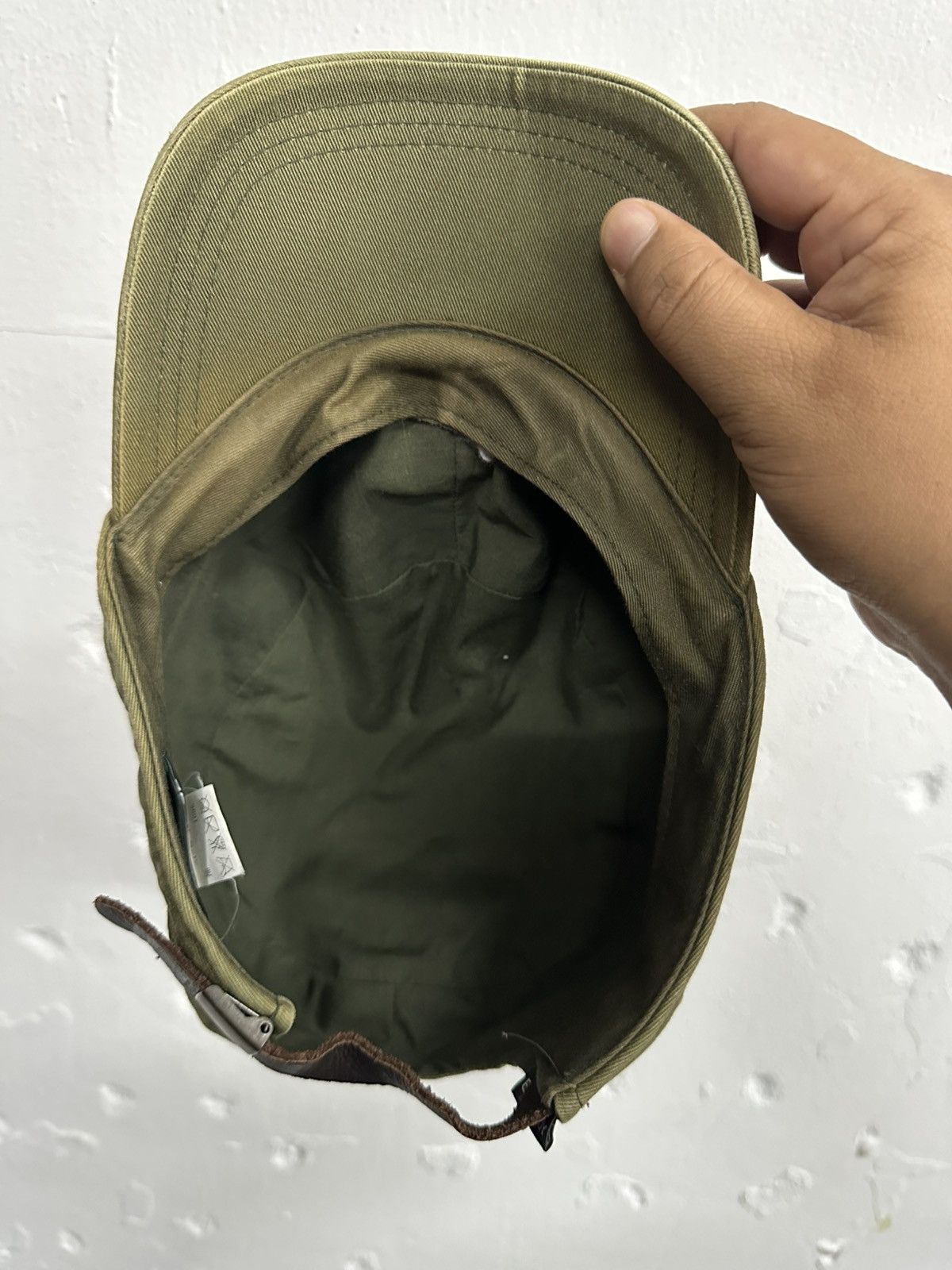 Beams Plus 90’s BEAMSBOY ARMY Leather Strap Hat Size ONE SIZE - 5 Thumbnail