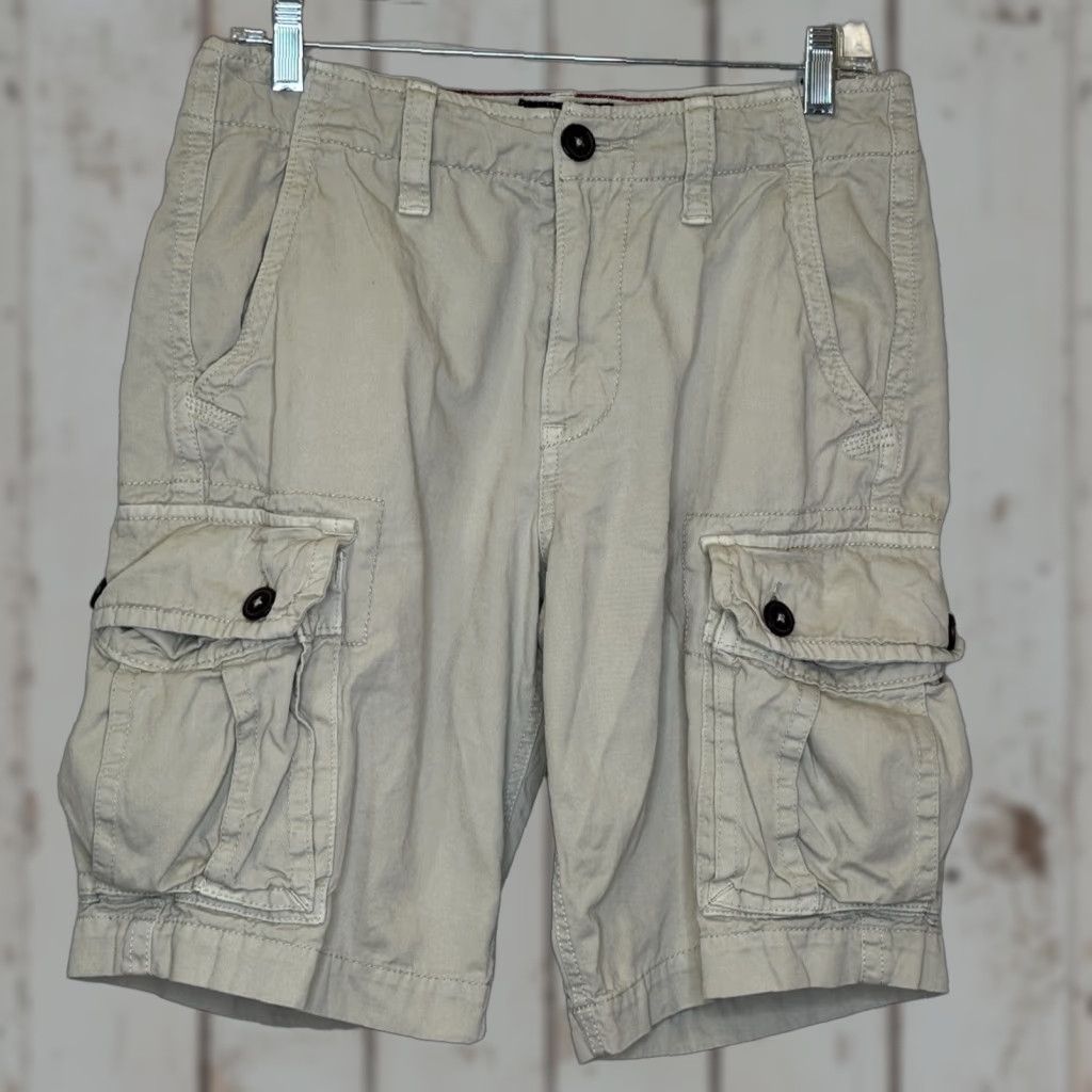 American Eagle Outfitters American Eagle Cargo Shorts Mens Size 28 Light Khaki Tan 100% Cotton Classic Size US 28 / EU 44 - 1 Thumbnail