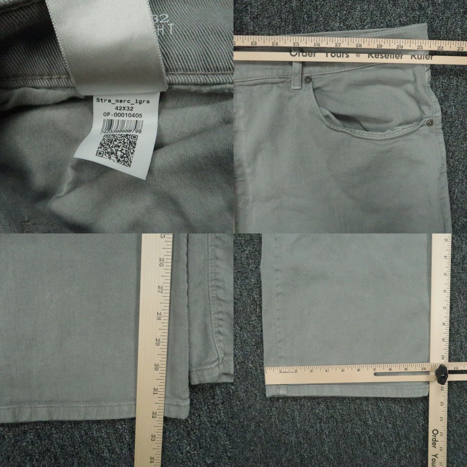 Mott & Bow Mott & Bow Jeans Mens 42x32 Gray Mercer 5 Pocket Straight Stretch Denim Size US 42 / EU 58 - 8 Thumbnail
