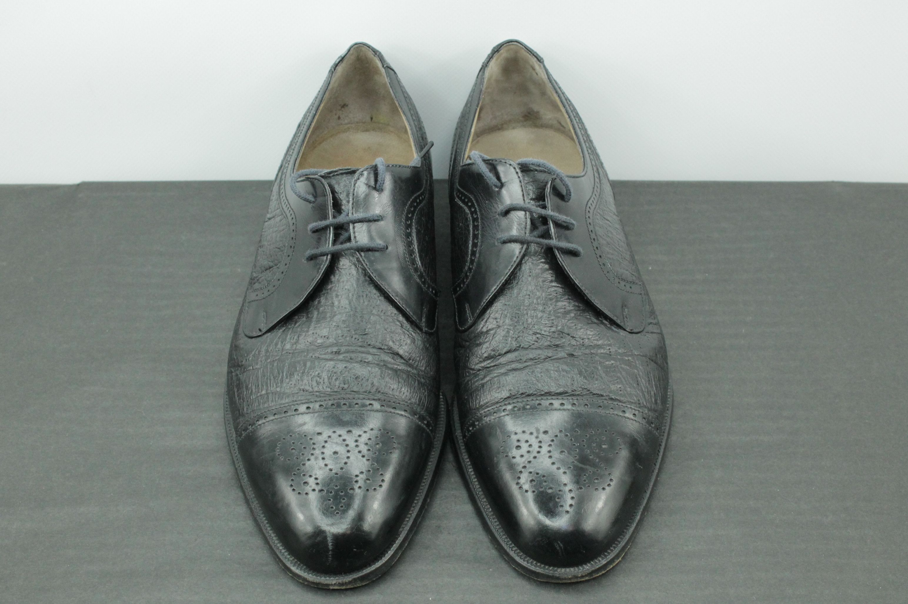 Moreschi Moreschi Black Leather Lace Up Oxford Brogue Formal Shoes Size US 9 / EU 42 - 2 Thumbnail
