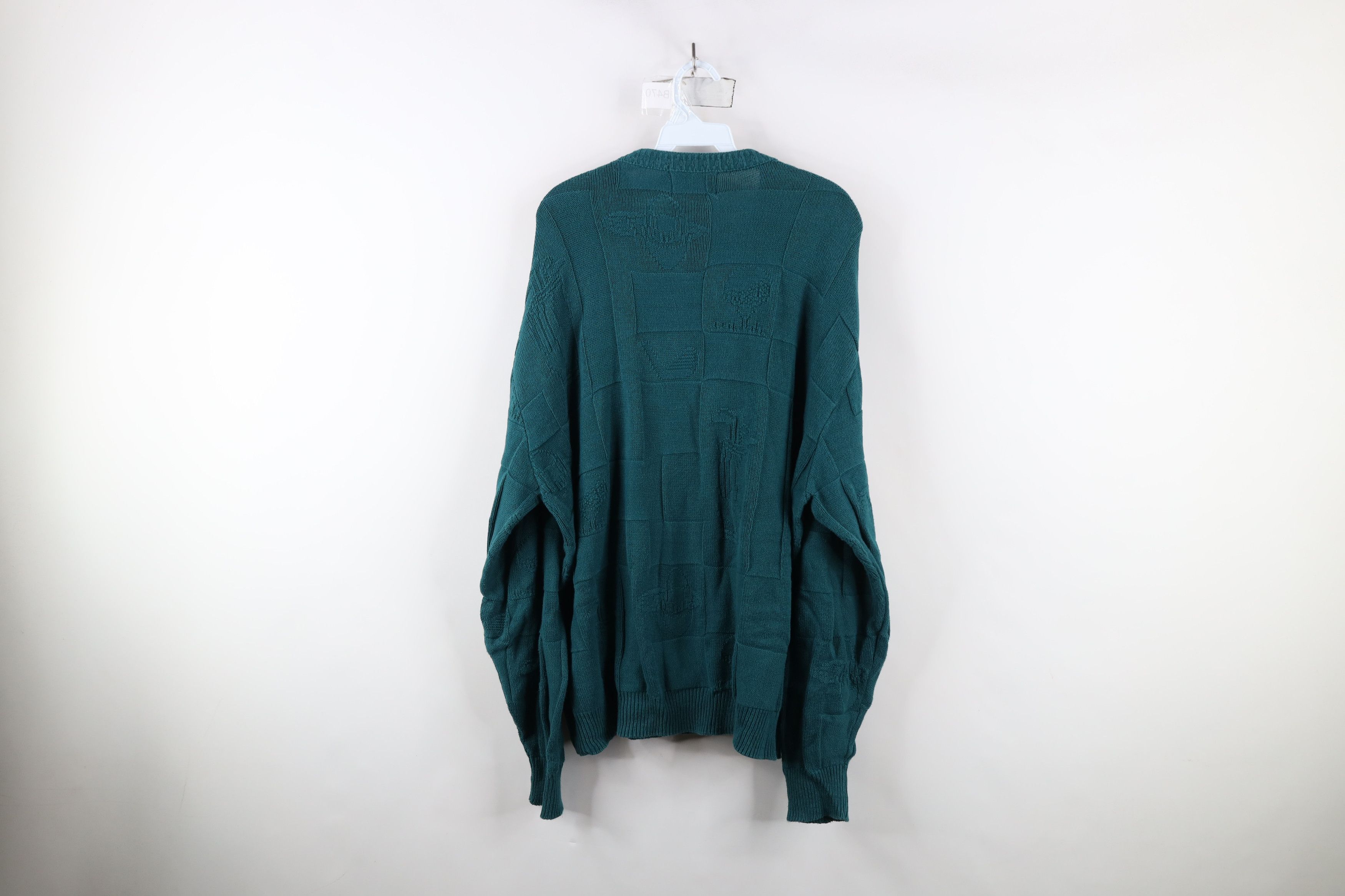 Vintage Vintage 90s Streetwear Abstract Print Golf Knit Sweater USA Size US XL / EU 56 / 4 - 10 Thumbnail